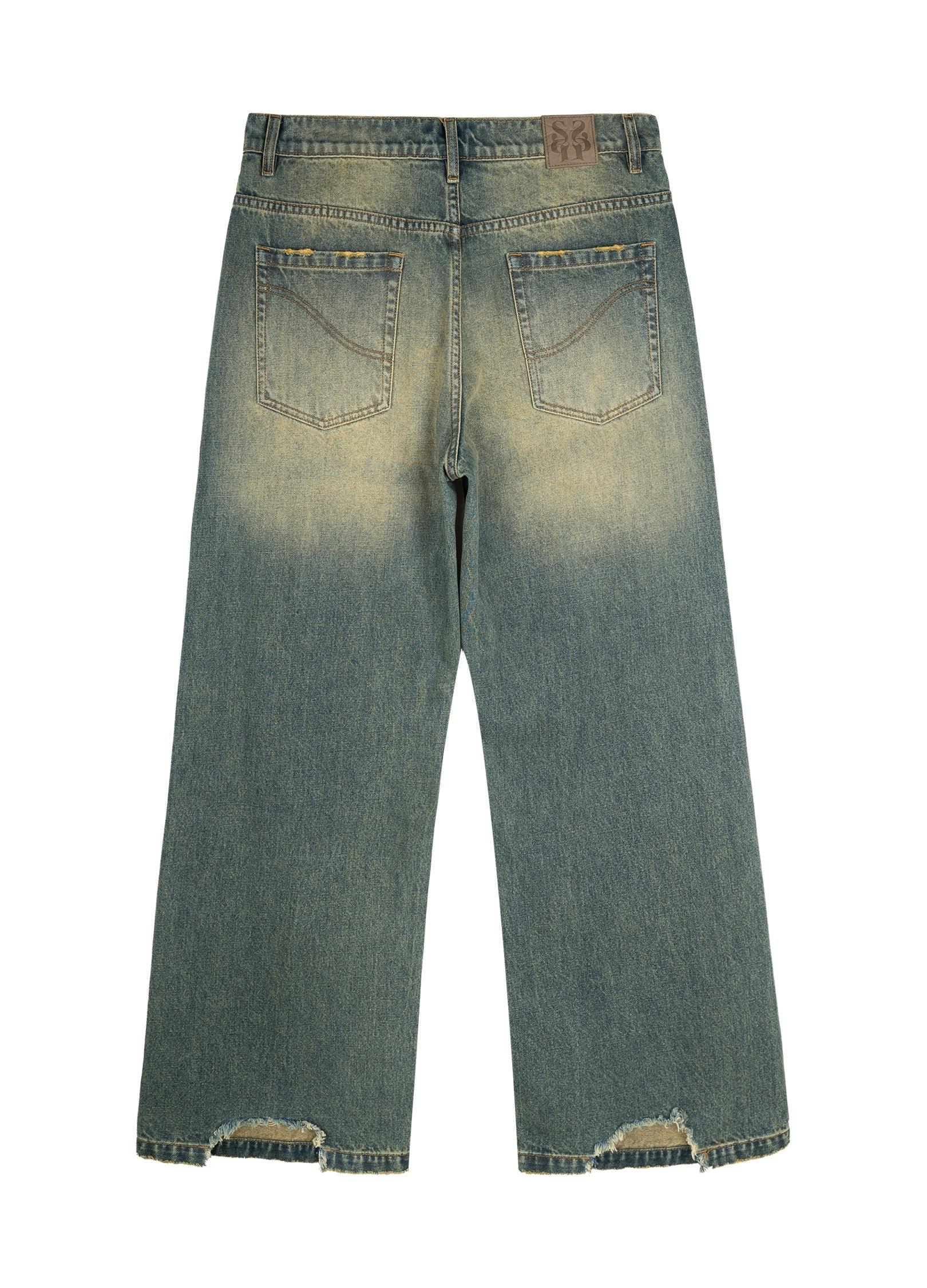 Retro-Inspired Wide Leg Denim Jeans - chiclara