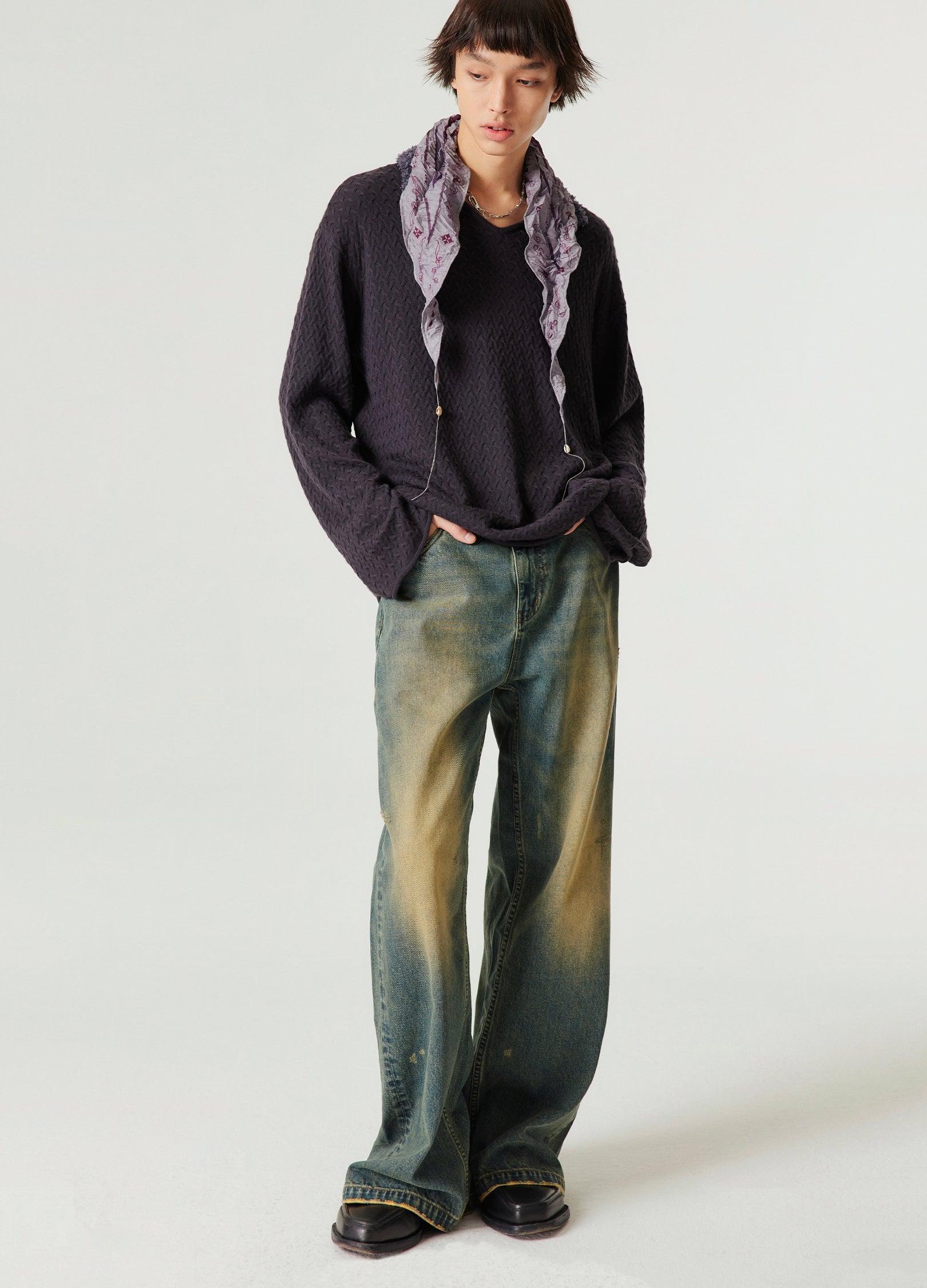 Retro-Inspired Wide Leg Denim Jeans - chiclara
