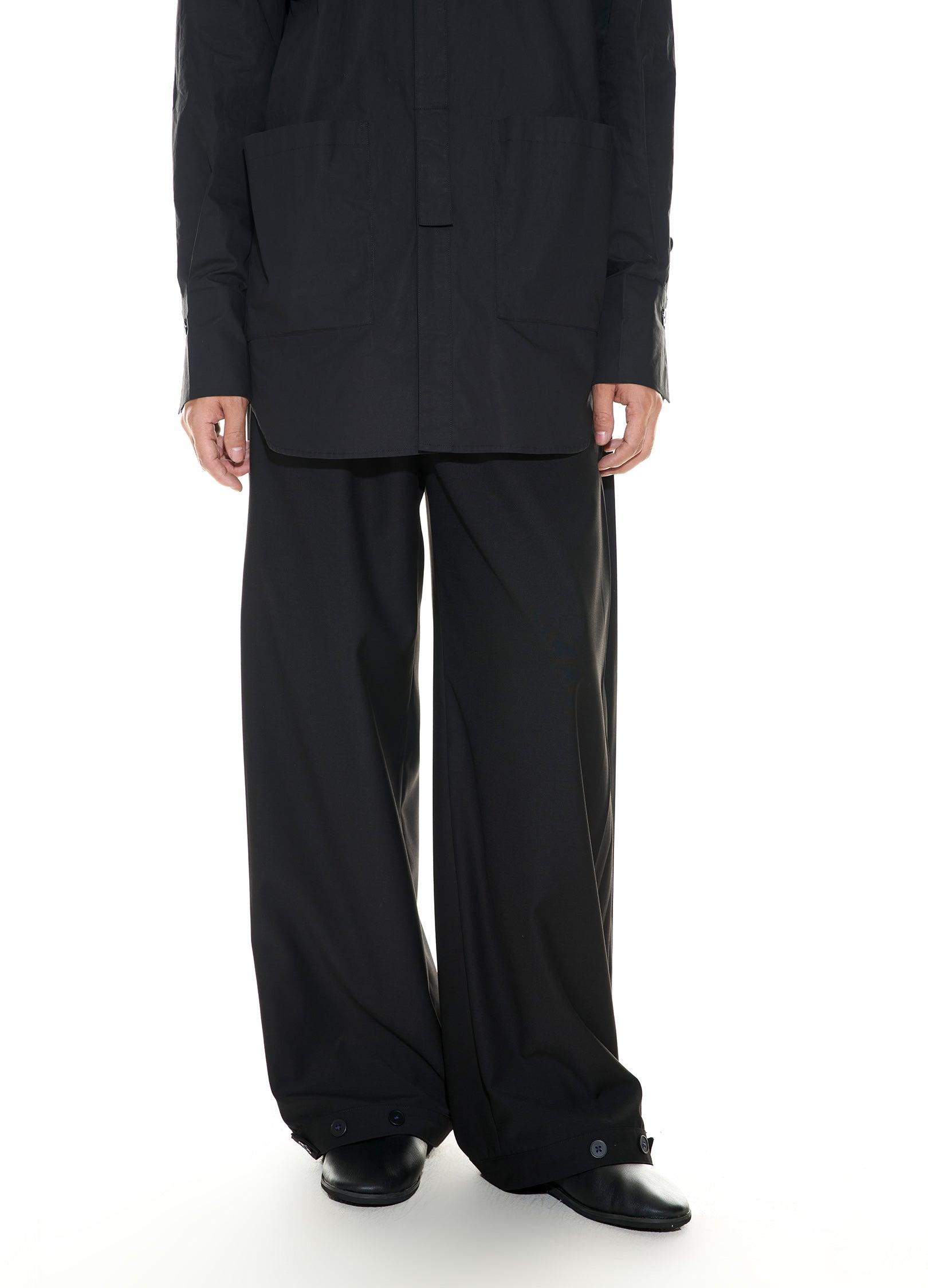 Adjustable High-Waisted Trousers with Wide Buckle - chiclara