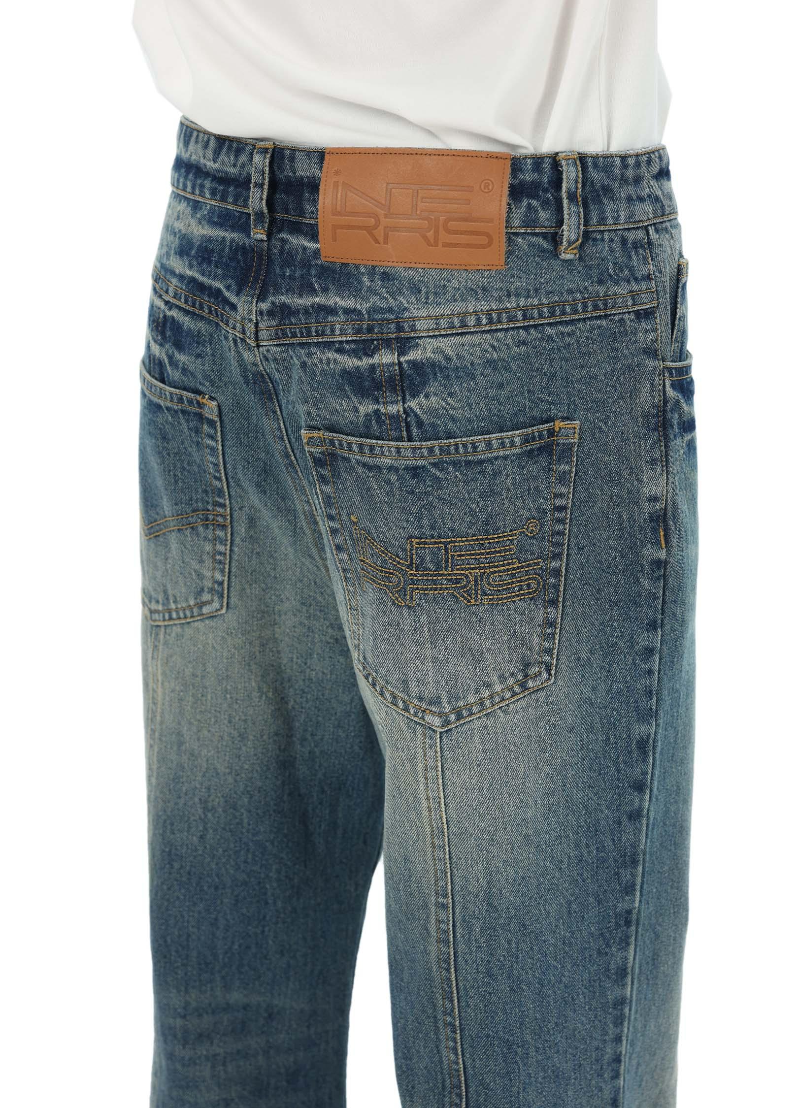 Vintage Washed Denim Flare Jeans - chiclara