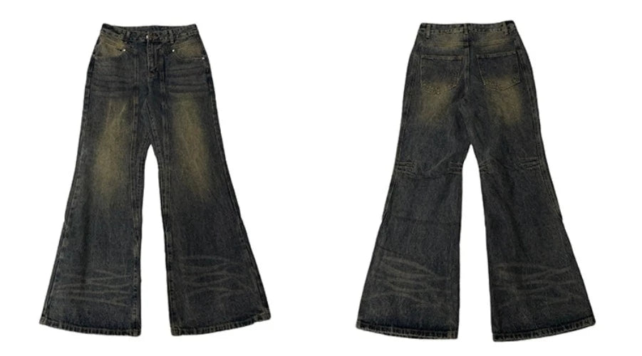 Vintage Flare Washed Jeans - chiclara