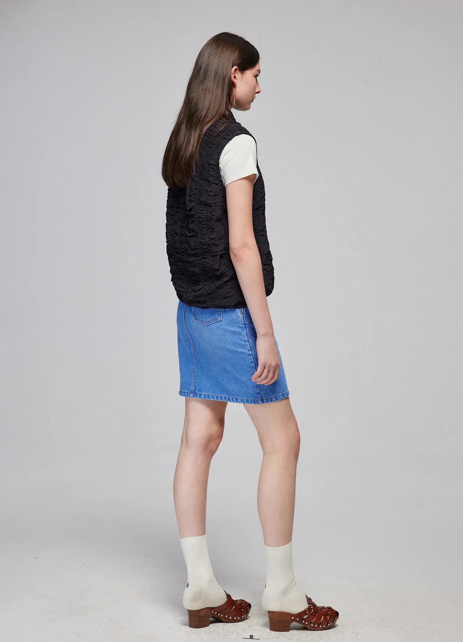 Washed Denim Miniskirt