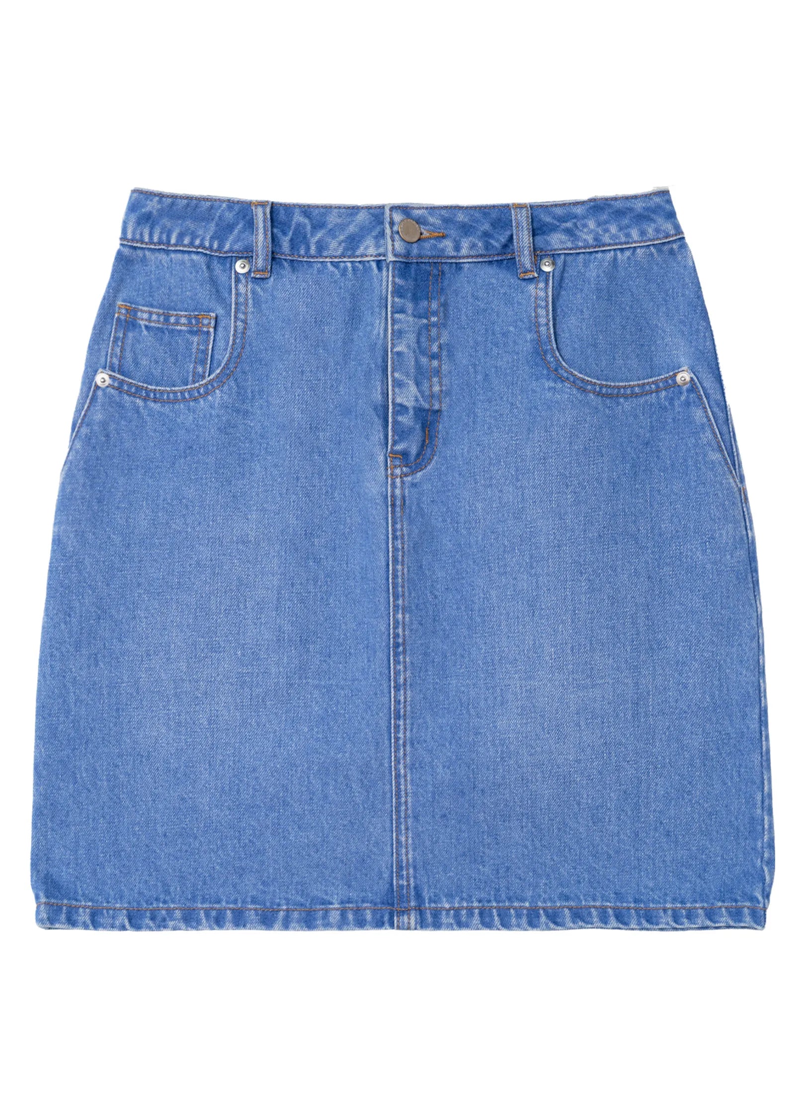 Washed Denim Miniskirt