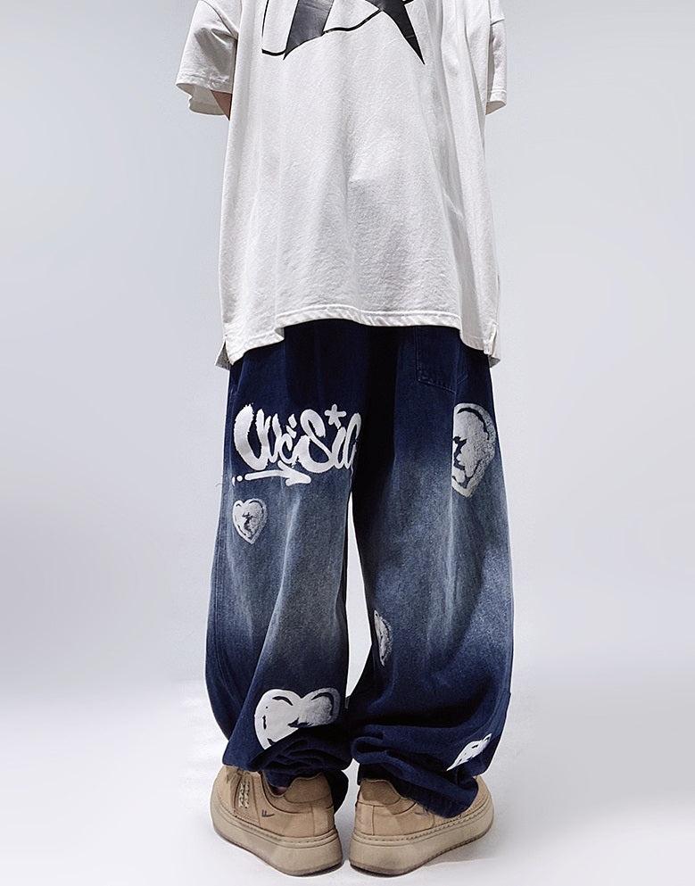 Graffiti Baggy Denim Jeans