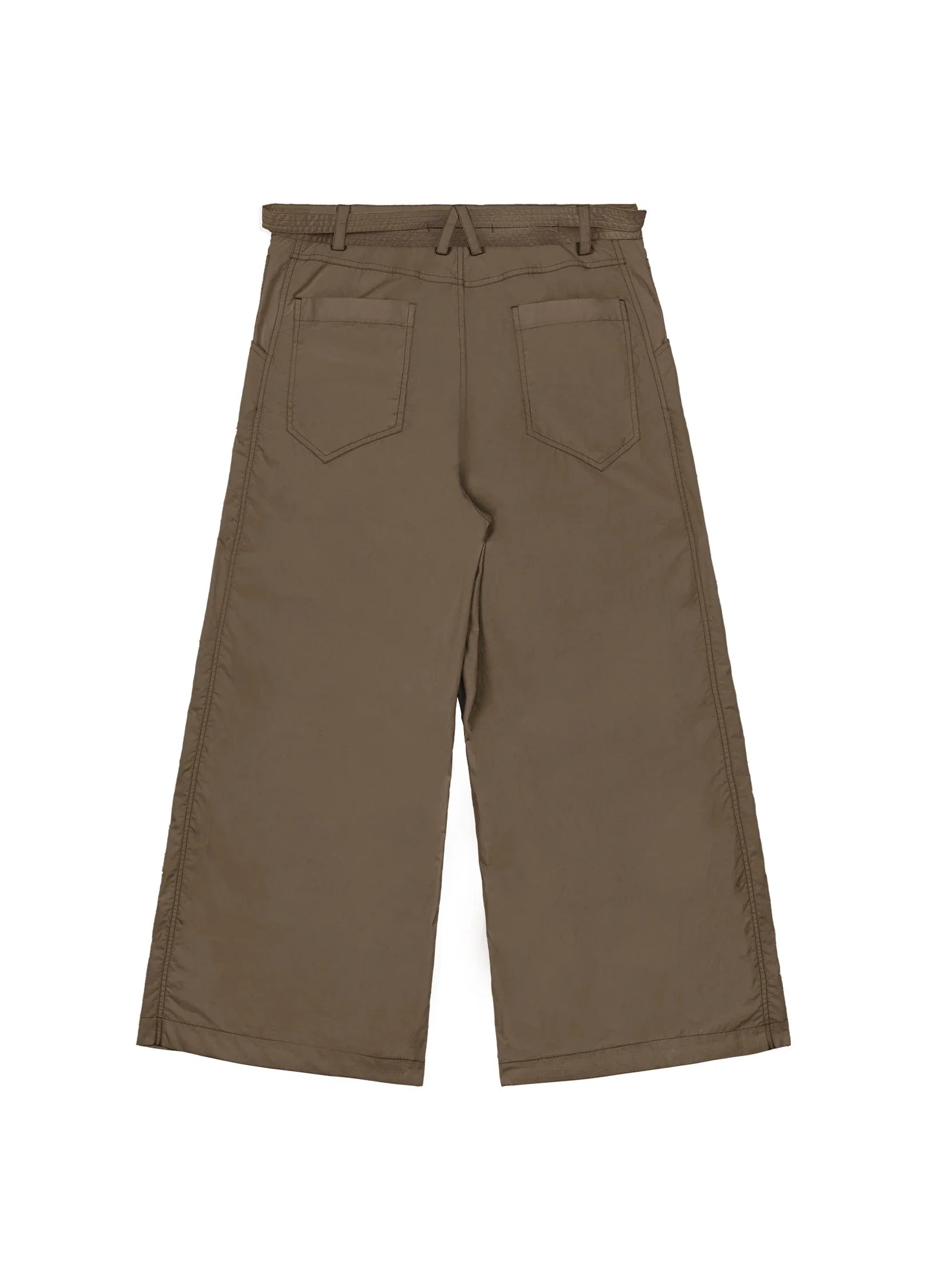 Tie Belt Wide-Leg Pants