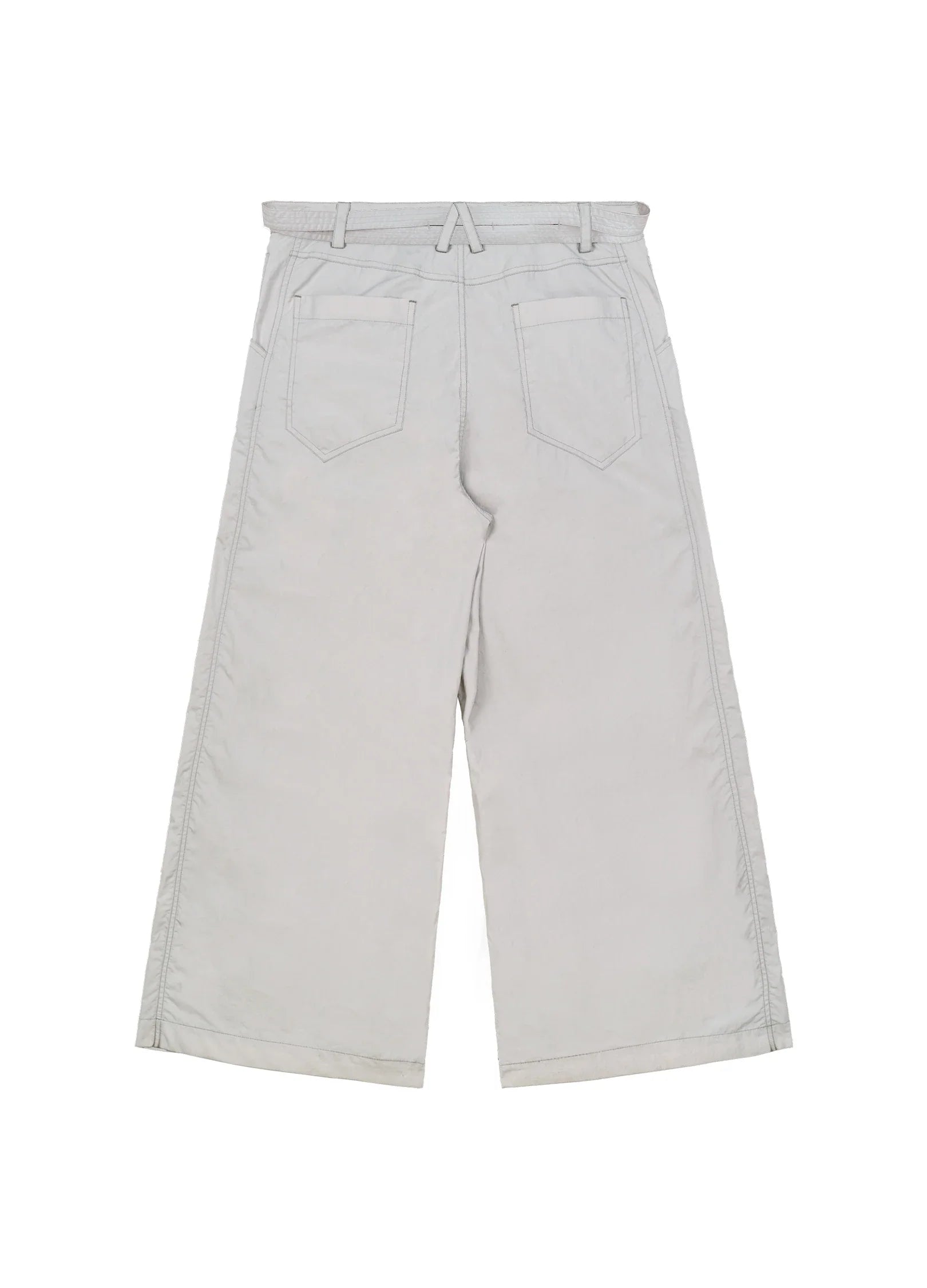 Tie Belt Wide-Leg Pants