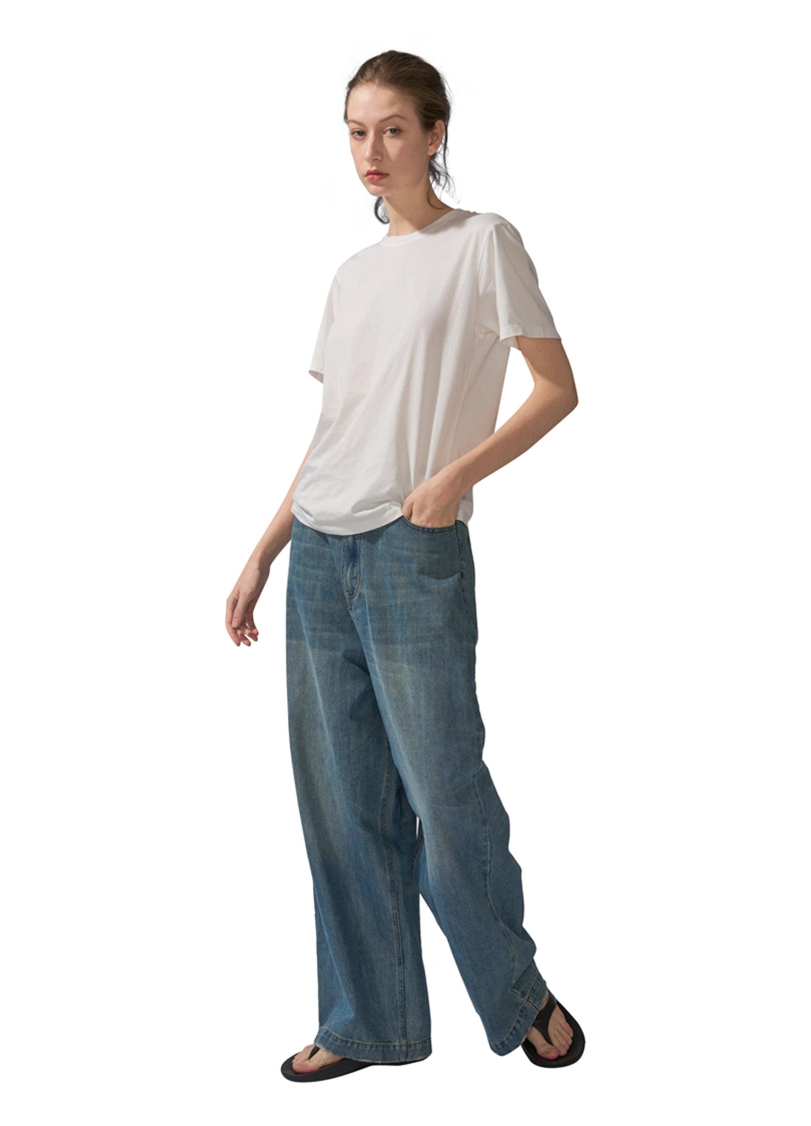 Vintage-Inspired Unisex Low-Waisted Washed Jeans - chiclara