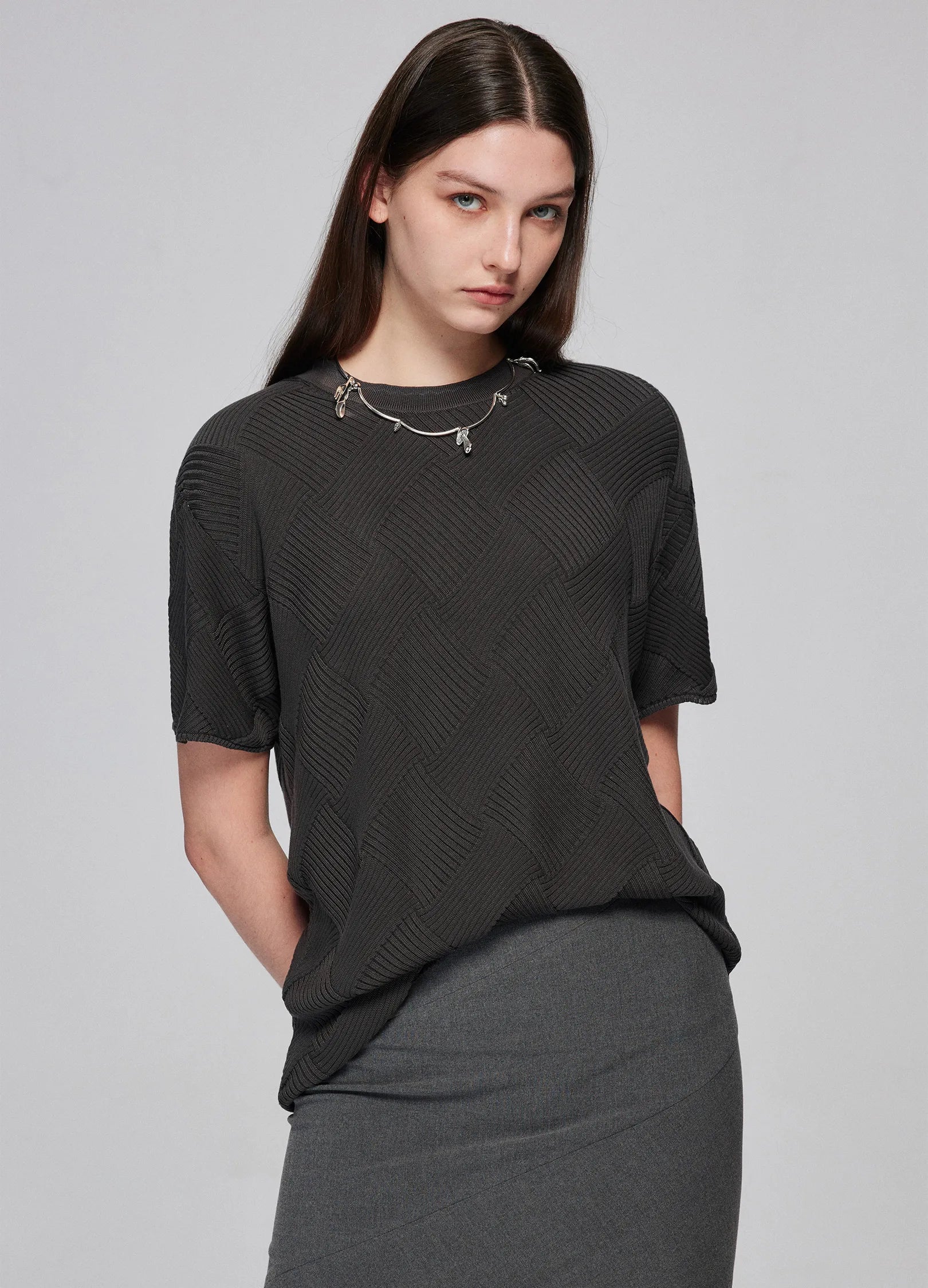 Textured Diamond Pattern Tee