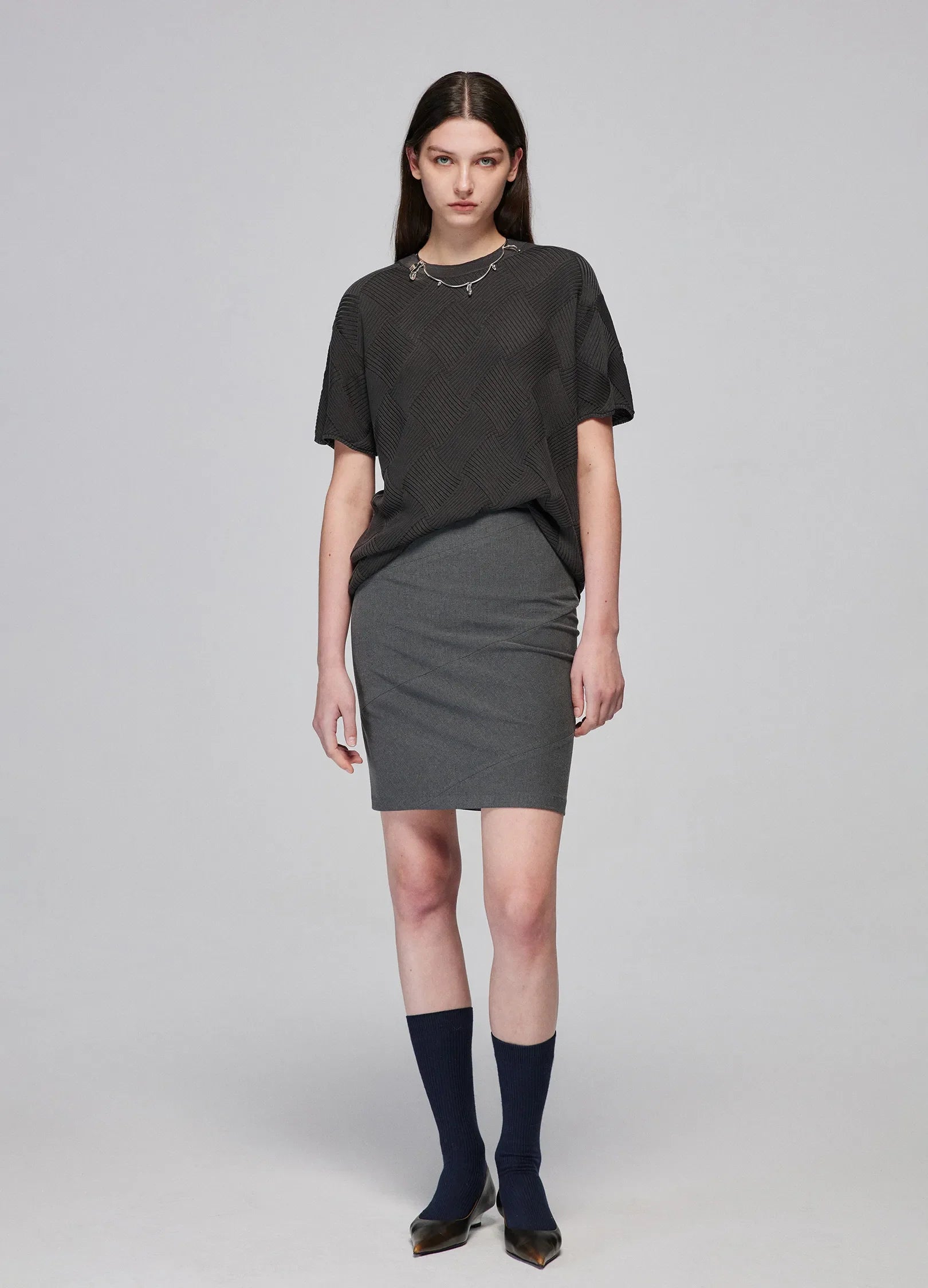 Textured Diamond Pattern Tee