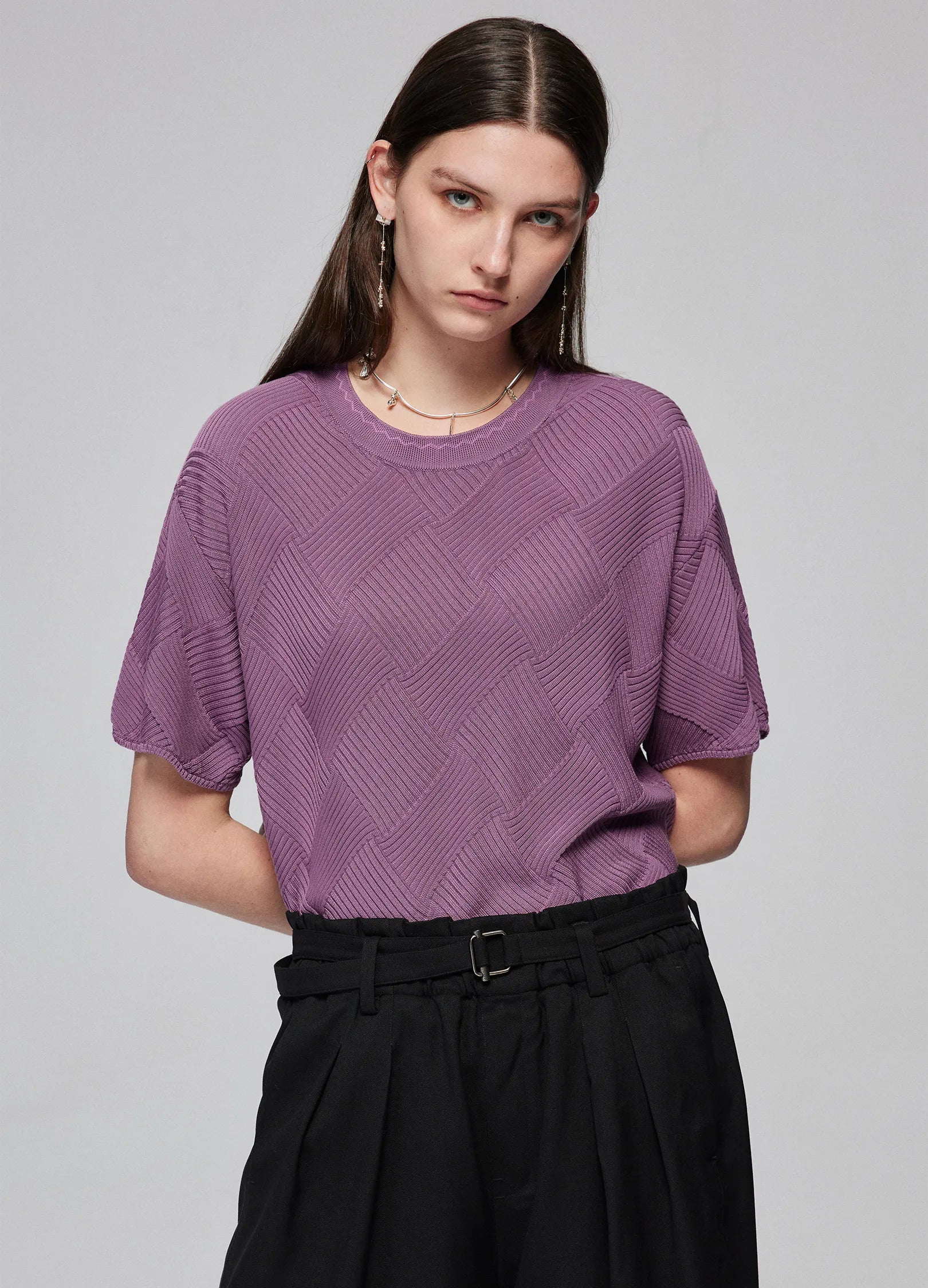 Textured Diamond Pattern Tee