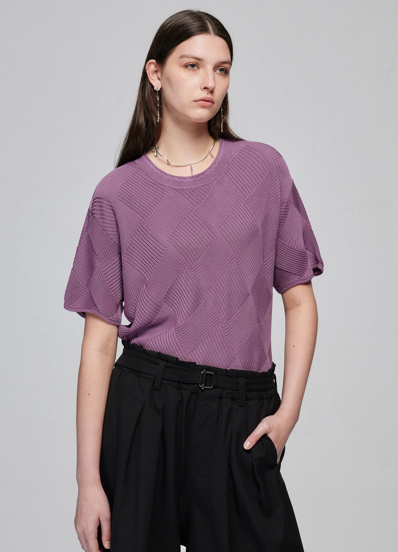 Textured Diamond Pattern Tee