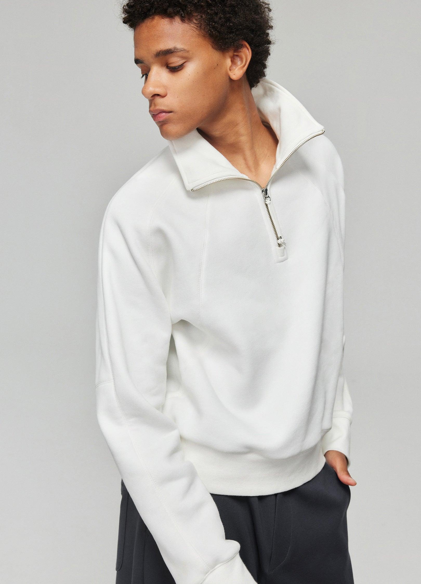 Versatile Zip-up Stand Collar Sweater - chiclara