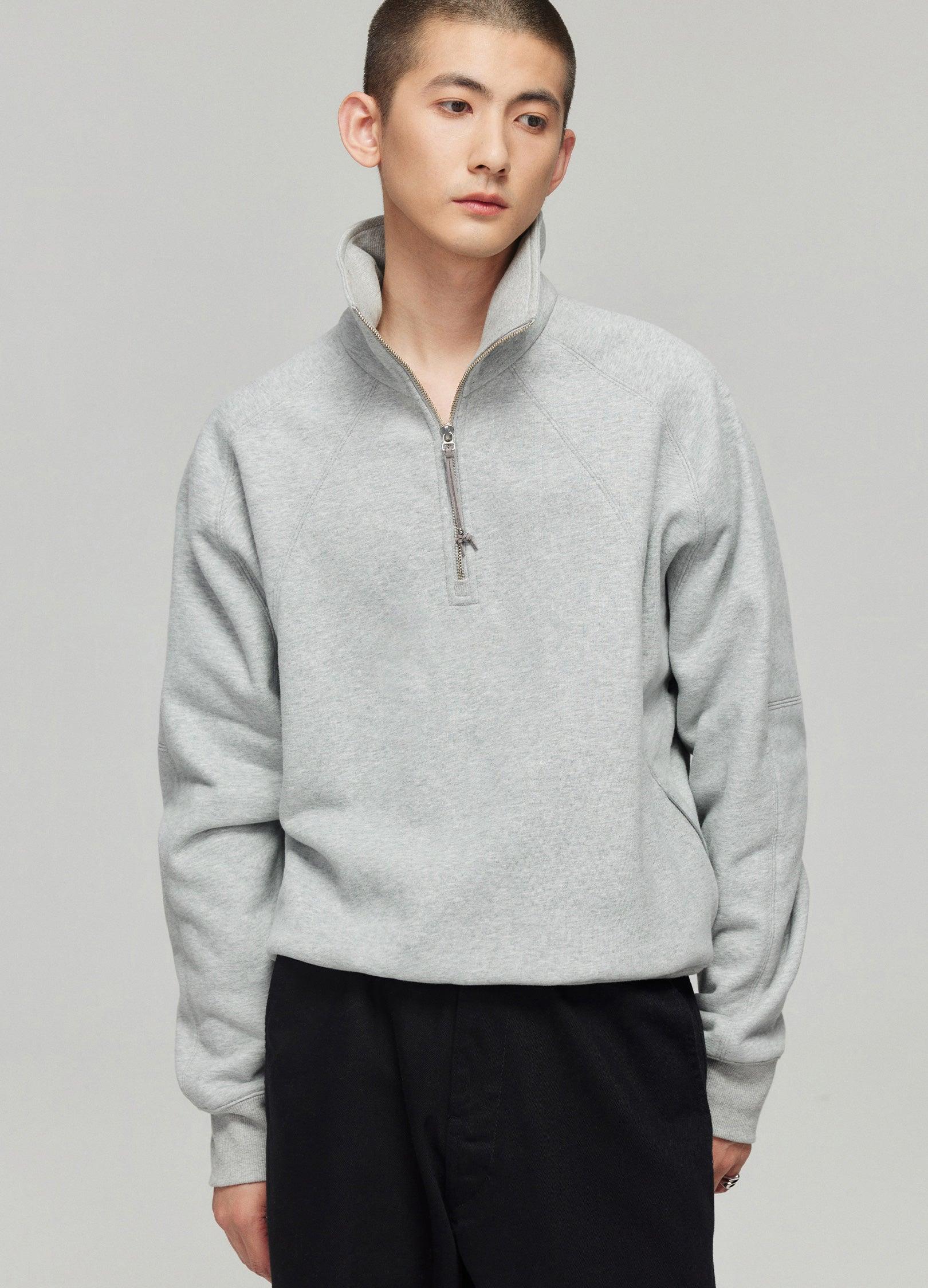 Versatile Zip-up Stand Collar Sweater - chiclara