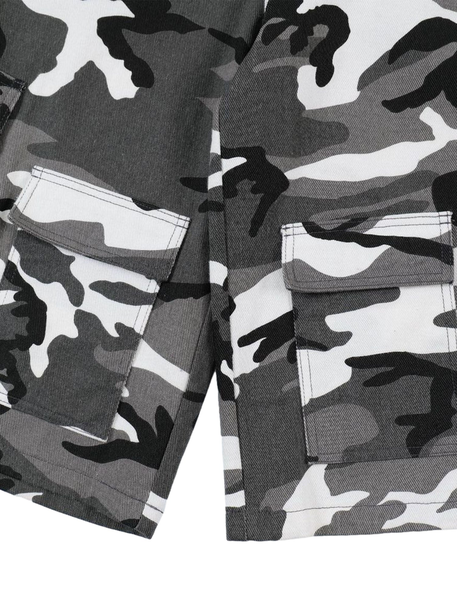 Camo Cargo Denim Shorts - Urban Style