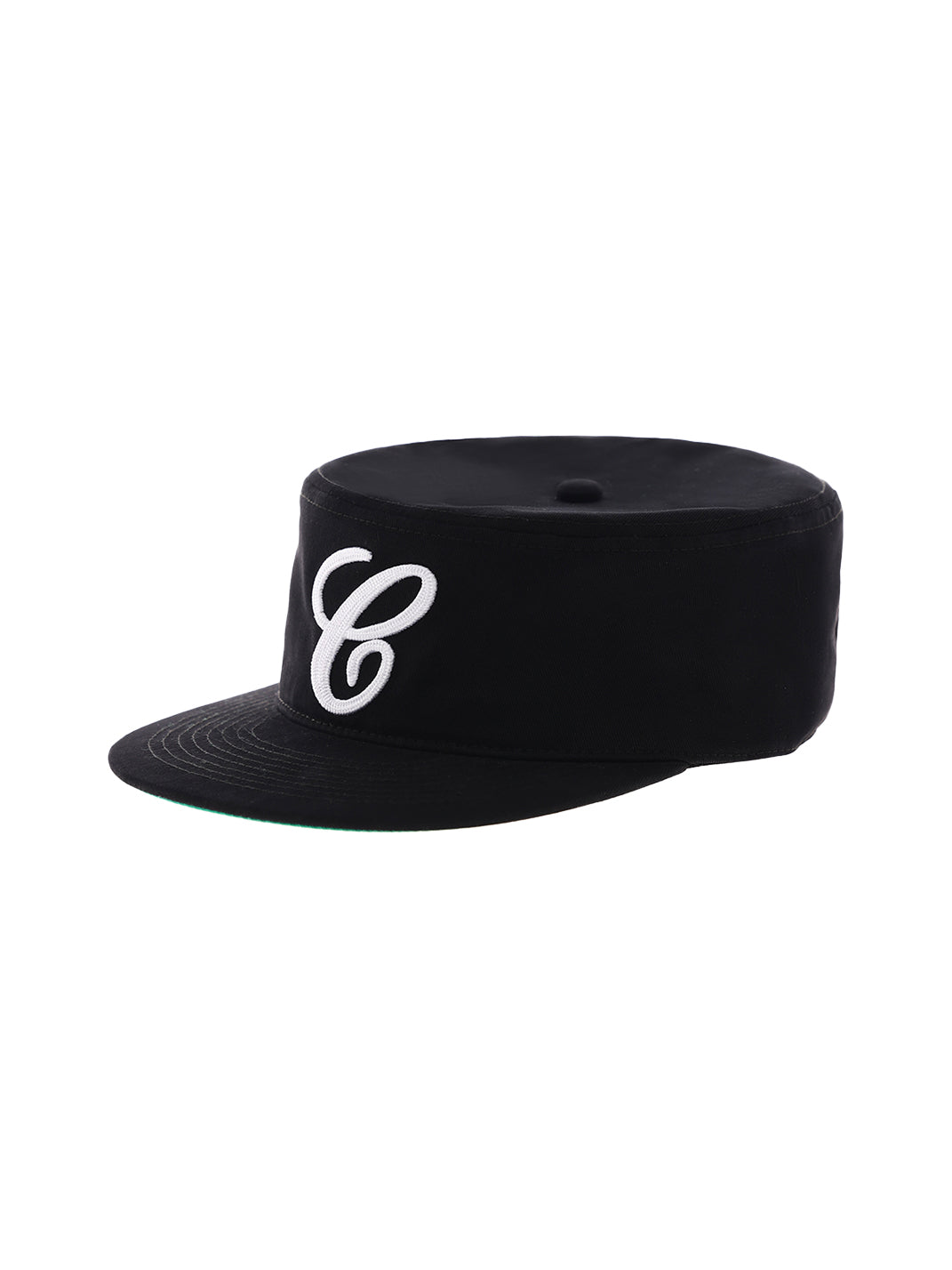 C-Embroidered Flat-Crown Cap - Black - Product angle - view 1