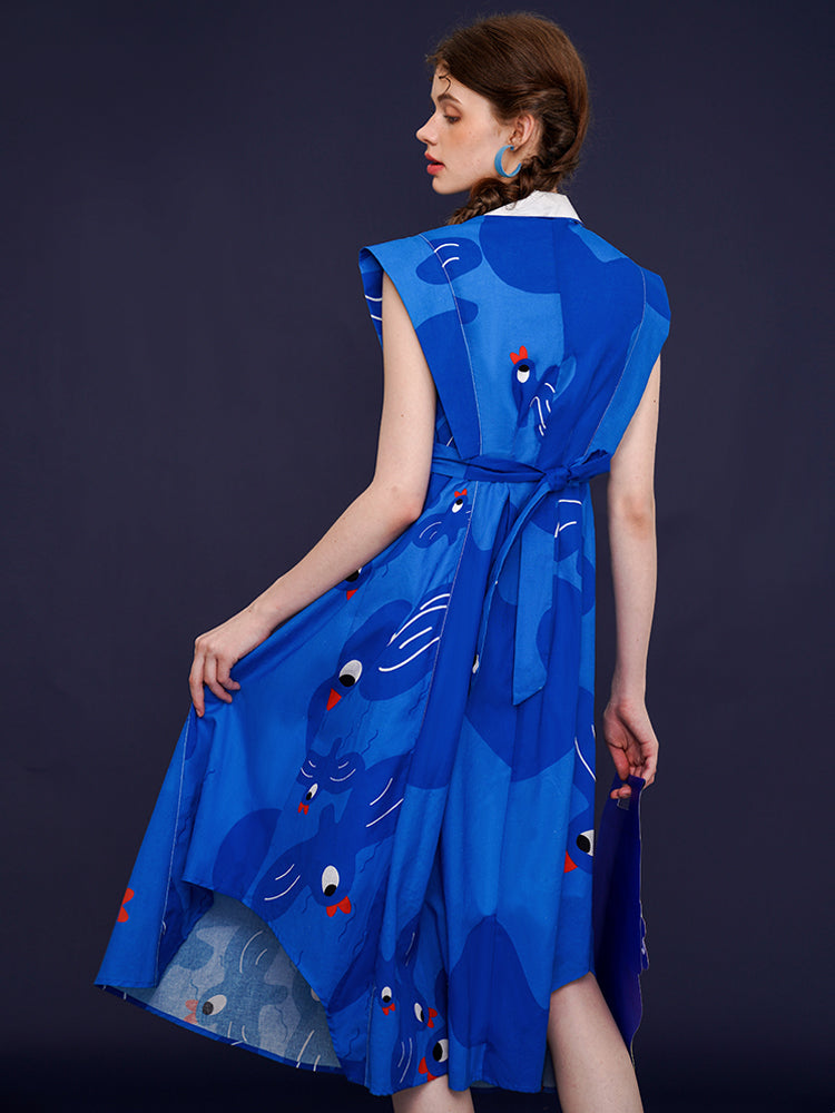 Whimsical Blue Bird Dress - chiclara