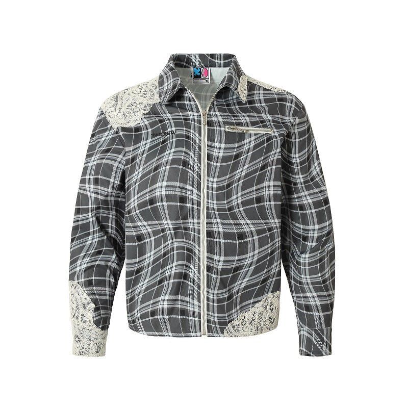 The twisted lace plaid jacket