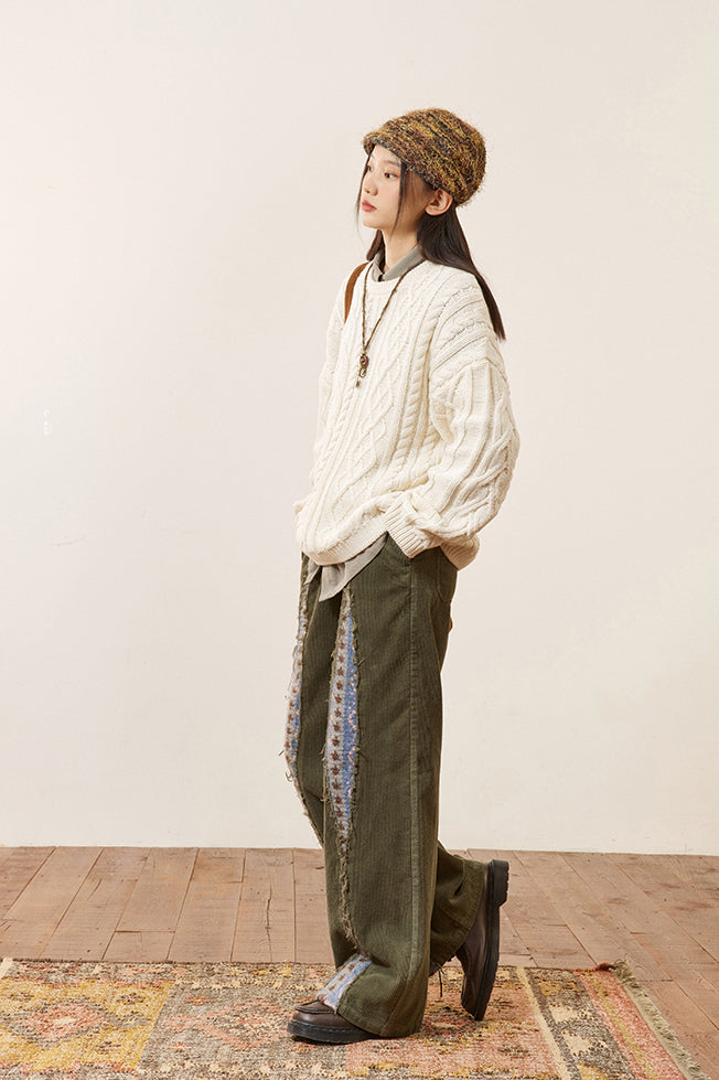 Corduroy Eye-Design Casual Pants