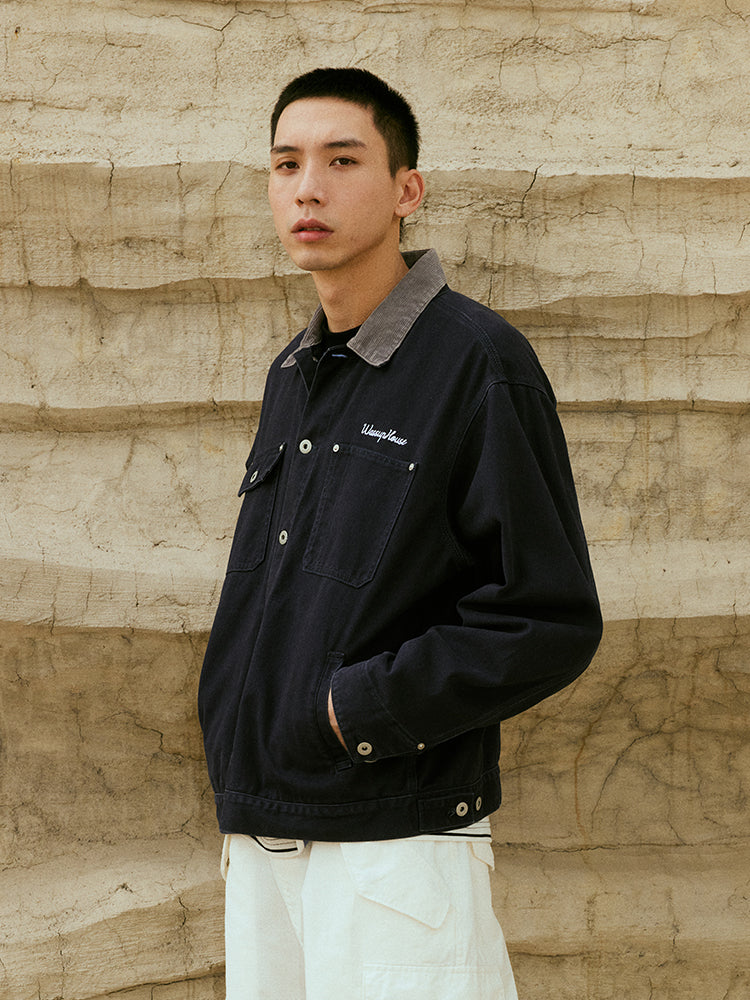 Durable Washed Work Jacket - chiclara