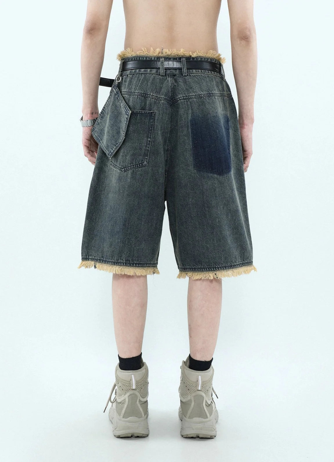 Frayed Edge Denim Bermuda Shorts