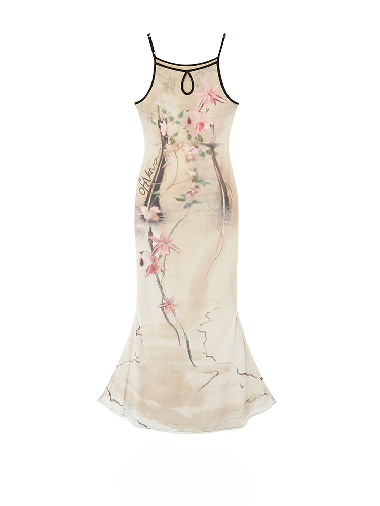 Cherry Blossom Mermaid Evening Dress