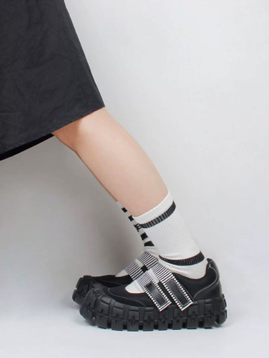 Striped Double-Strap Platform Mary Janes - view 4