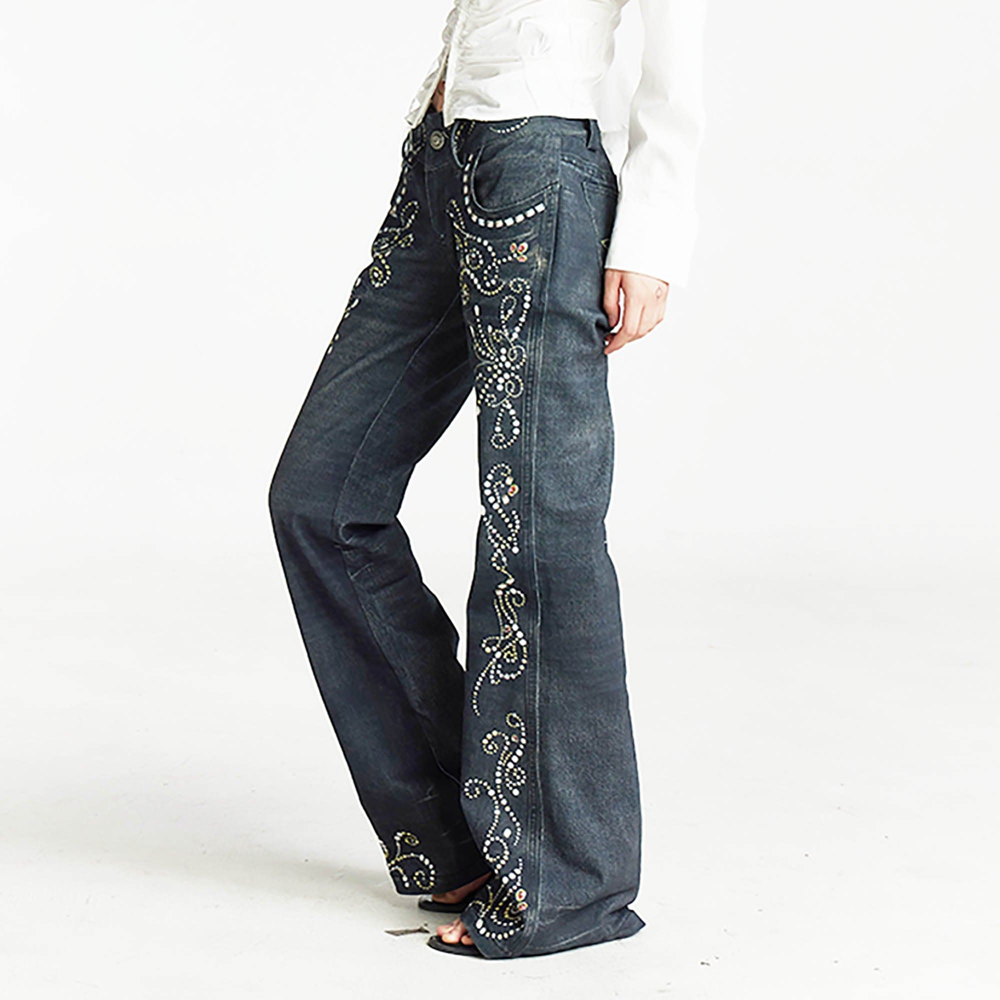 Rhinestone Flare Jeans