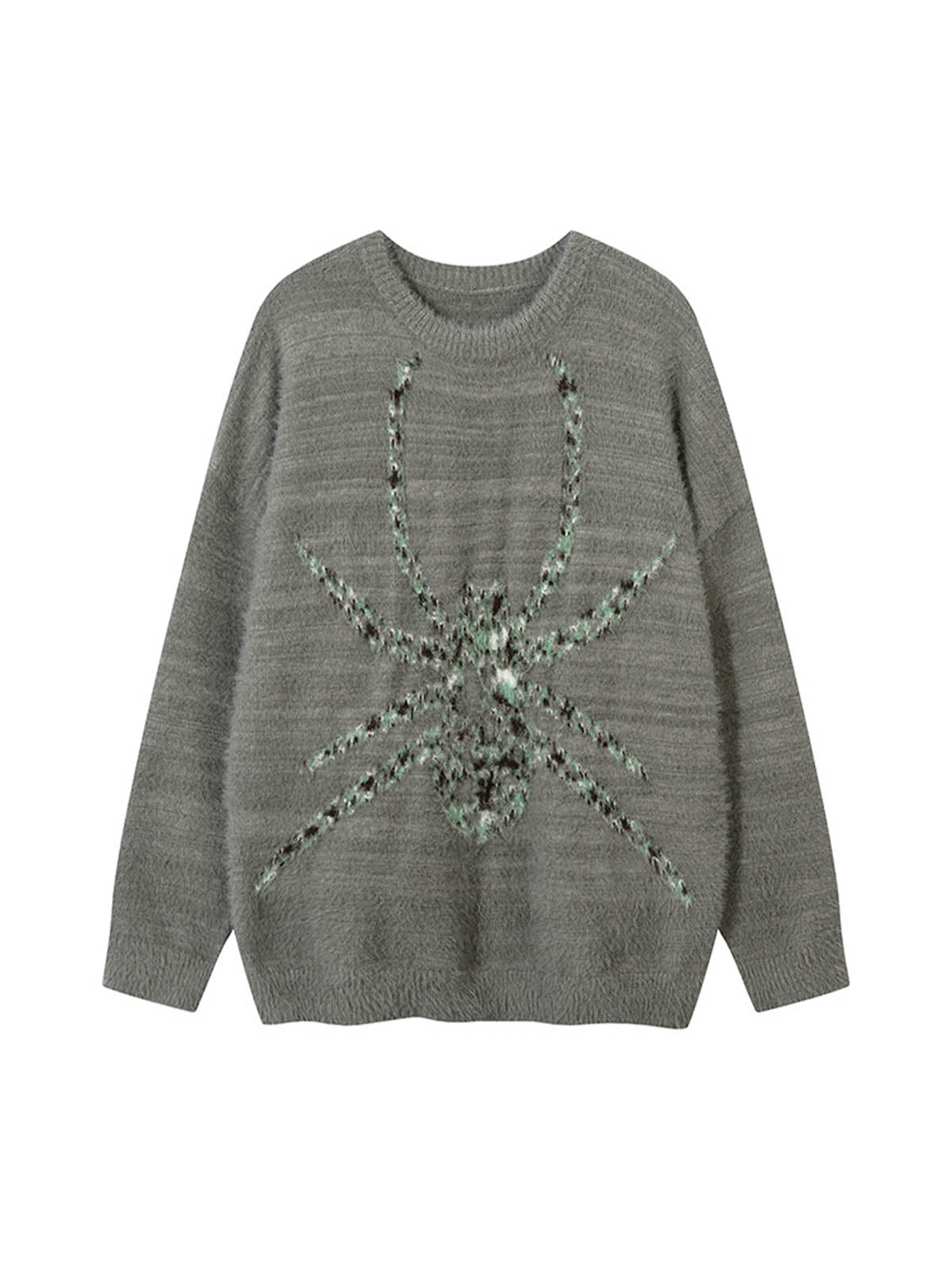 Thesupermade Spider Jacquard Knit Crew Neck Sweater