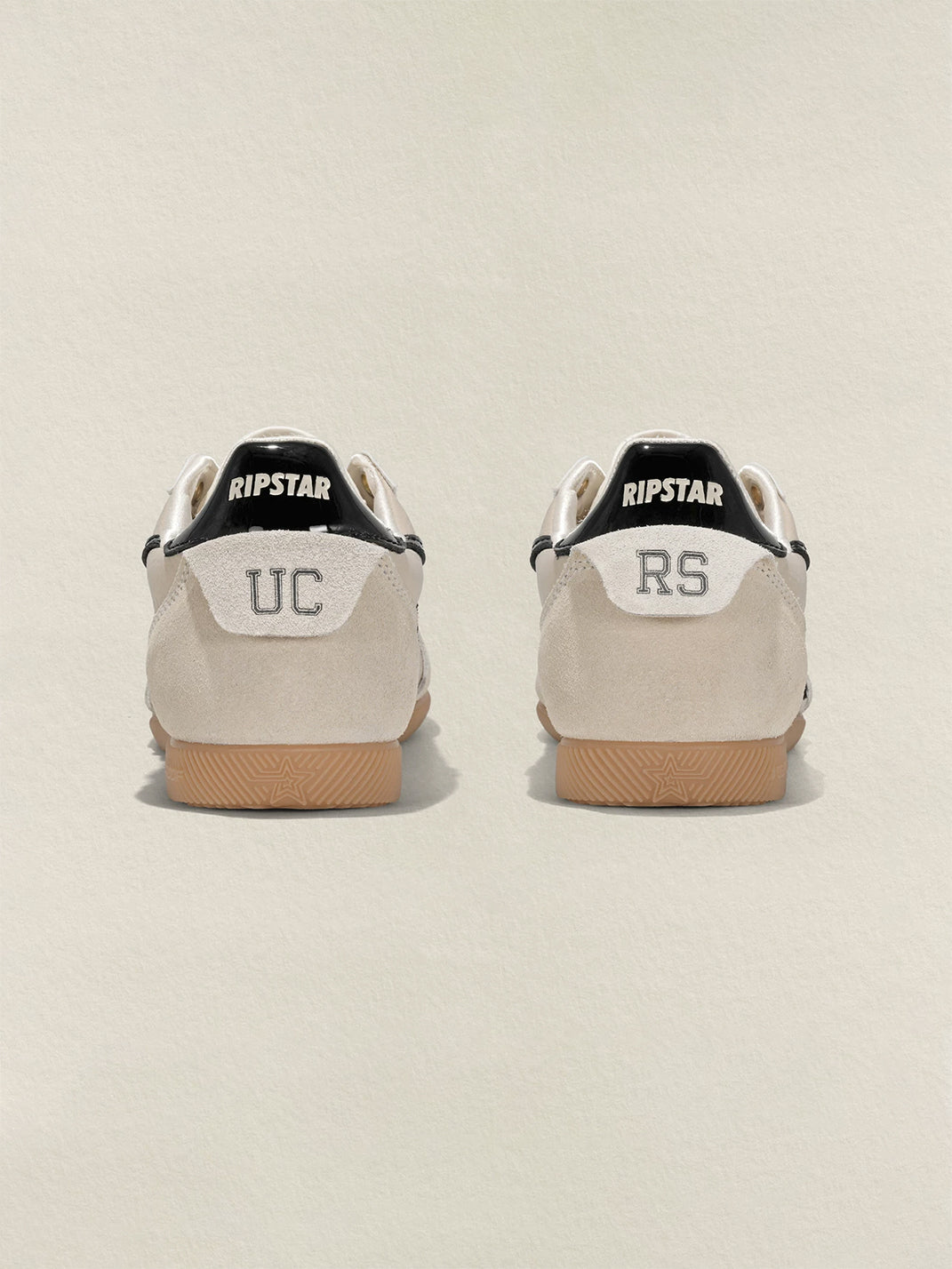 Cream Star-Panel Suede Low-Top Gumsole Sneakers - view 9