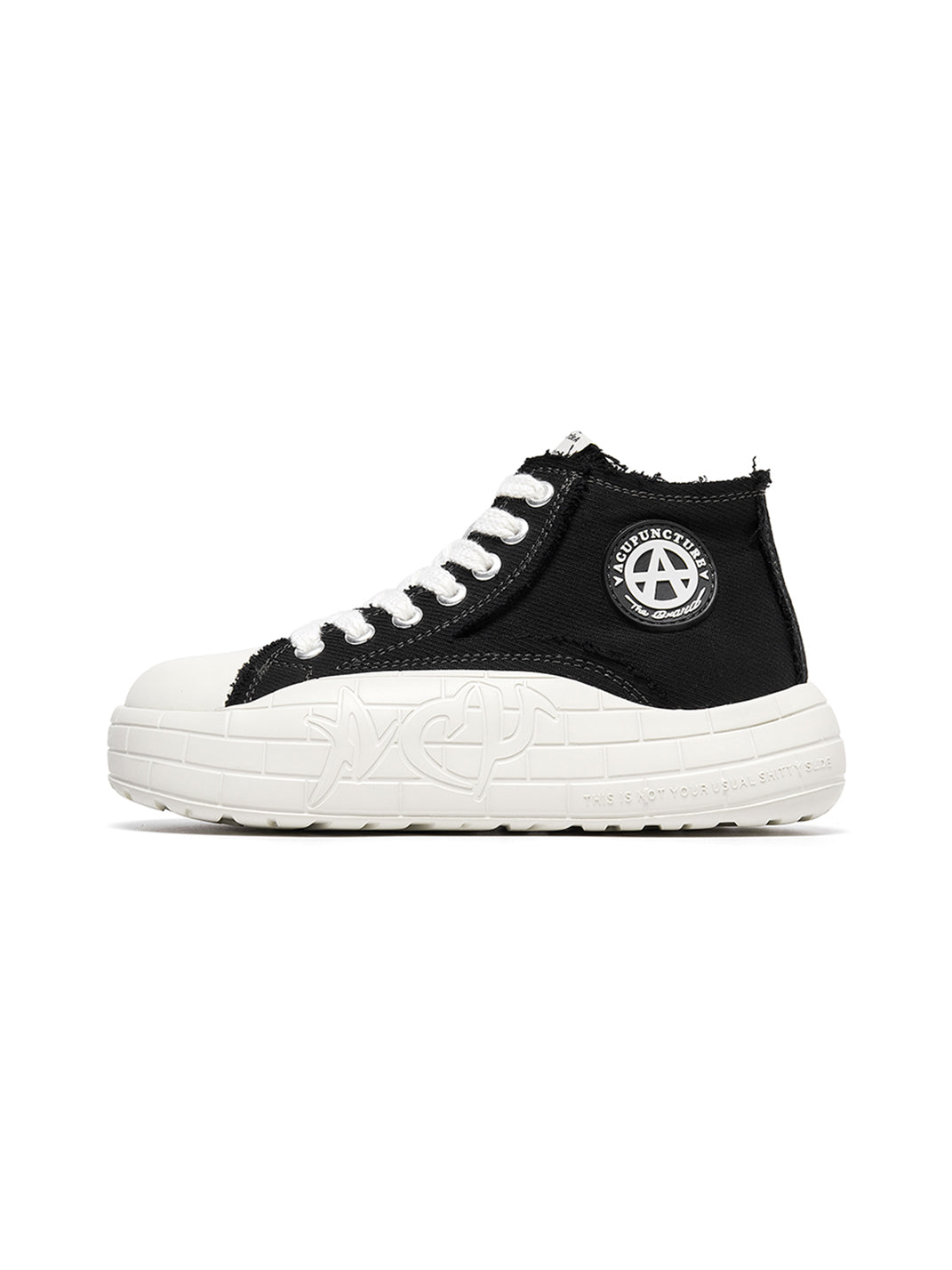 Two-Tone Platform Canvas High-Top Sneakers