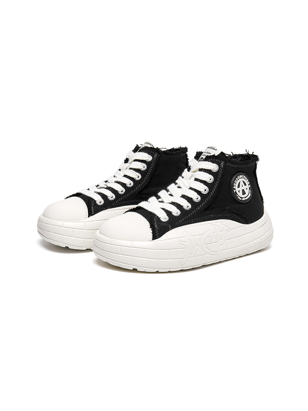 Two-Tone Platform Canvas High-Top Sneakers - View 10