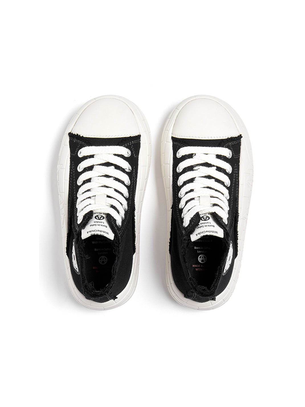 Two-Tone Platform Canvas High-Top Sneakers - View 11