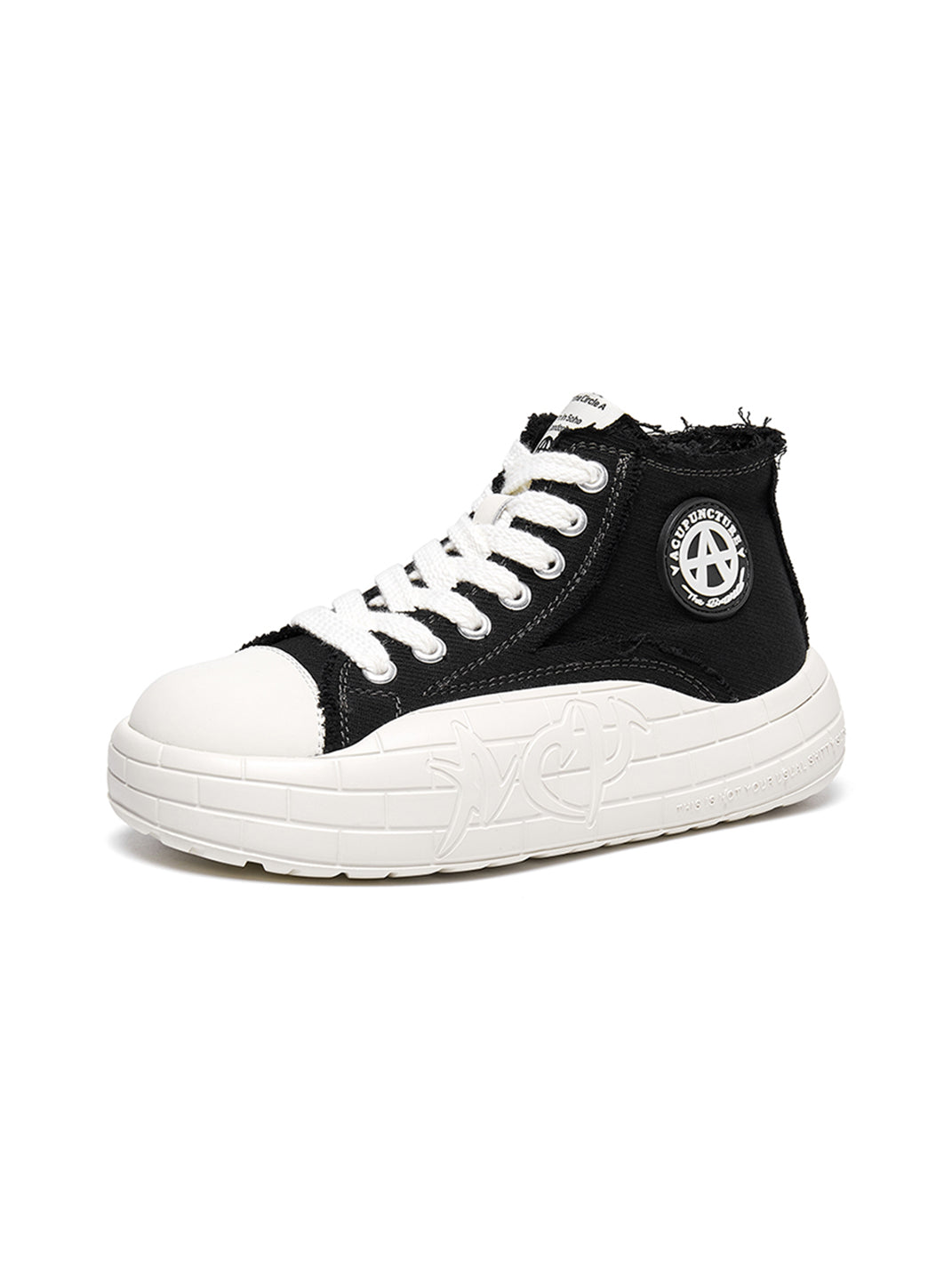 Two-Tone Platform Canvas High-Top Sneakers - View 13