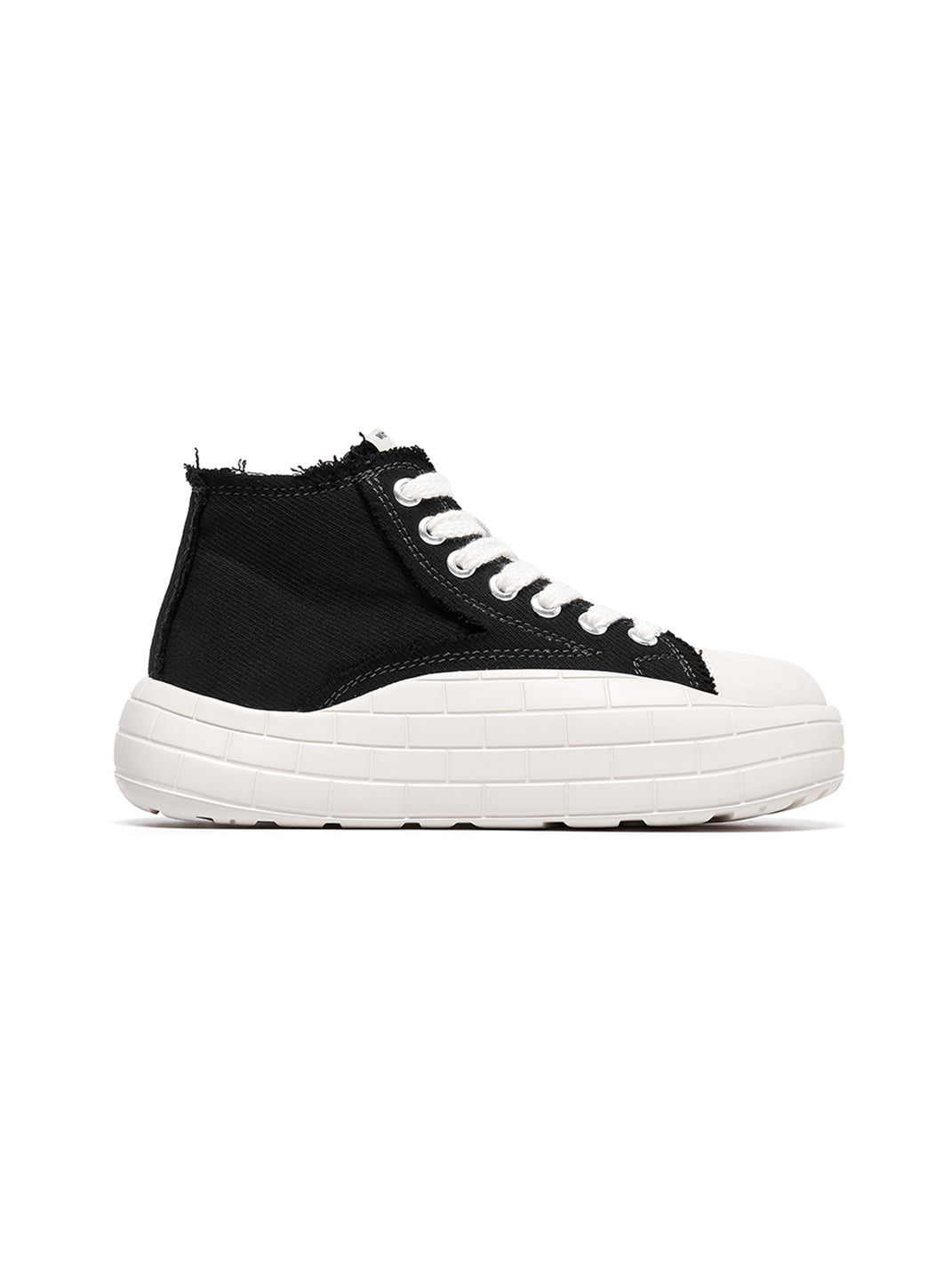 Two-Tone Platform Canvas High-Top Sneakers - View 14