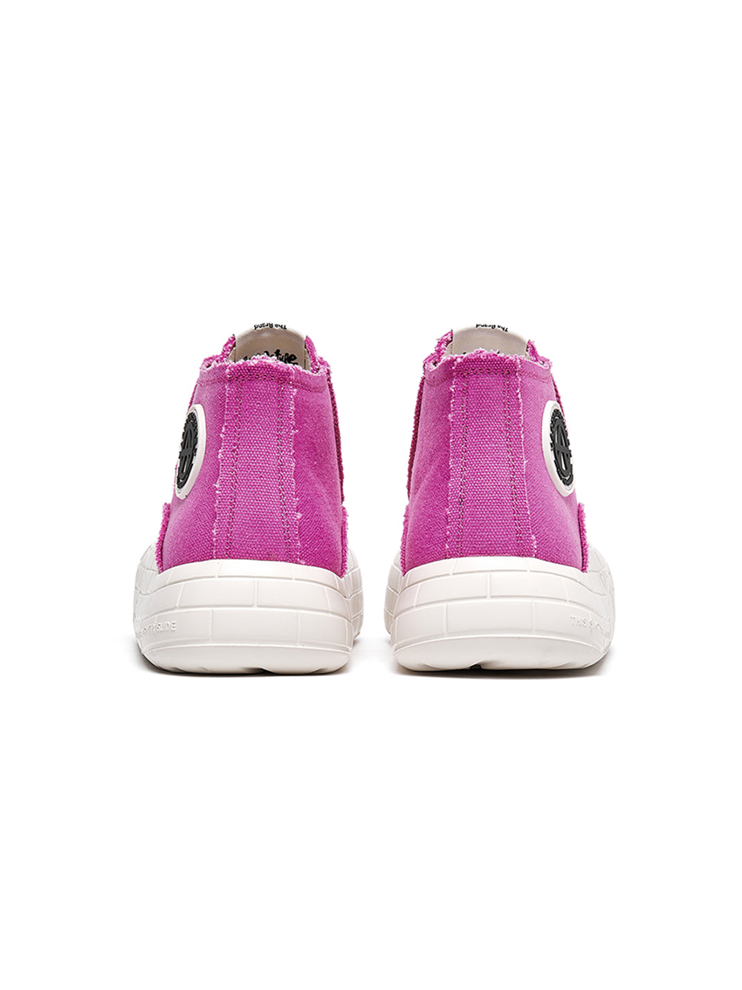 Two-Tone Platform Canvas High-Top Sneakers - View 26