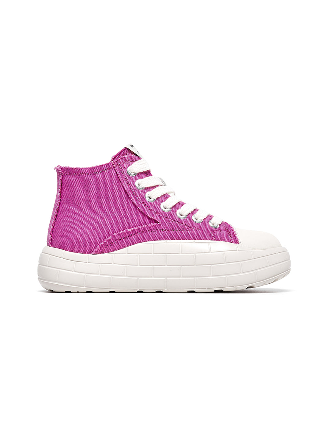 Two-Tone Platform Canvas High-Top Sneakers - View 28