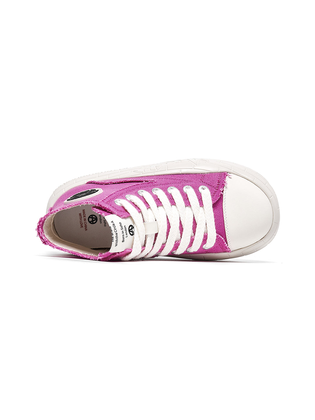 Two-Tone Platform Canvas High-Top Sneakers - View 29