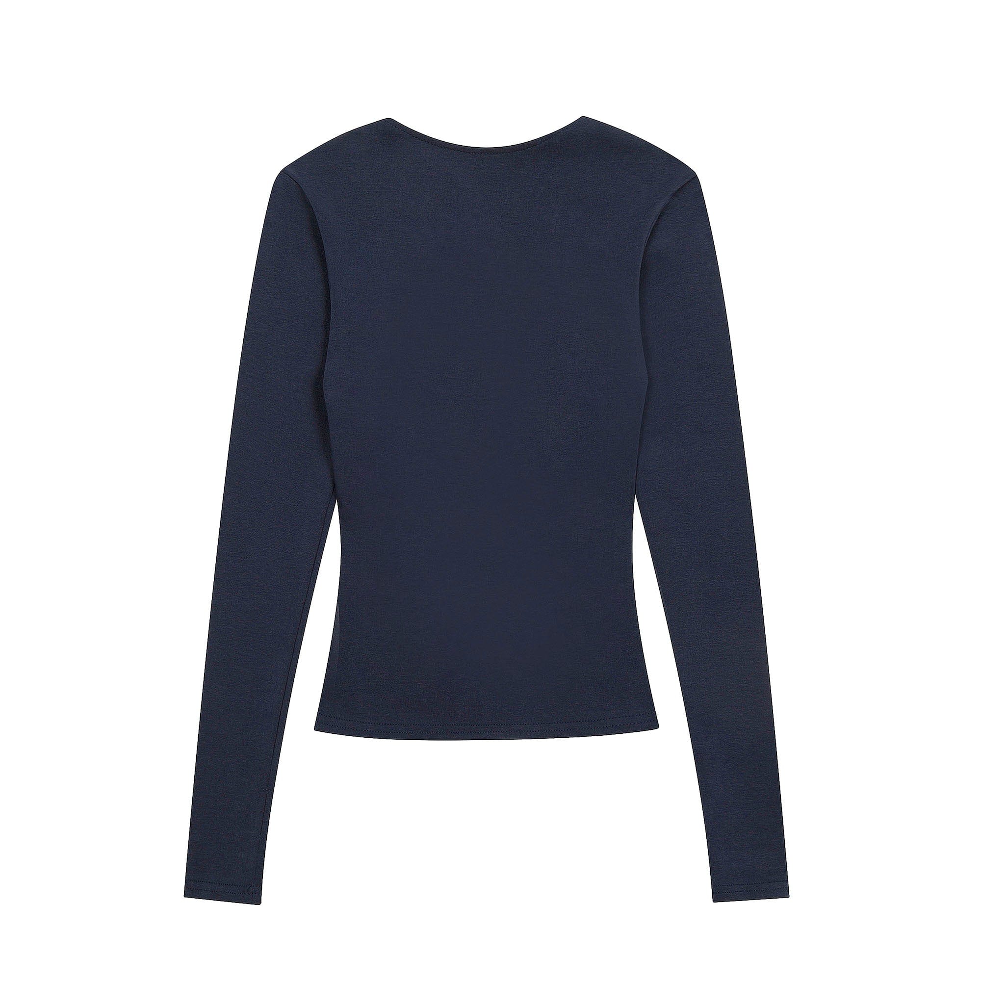 Navy Varsity Zip Up Top