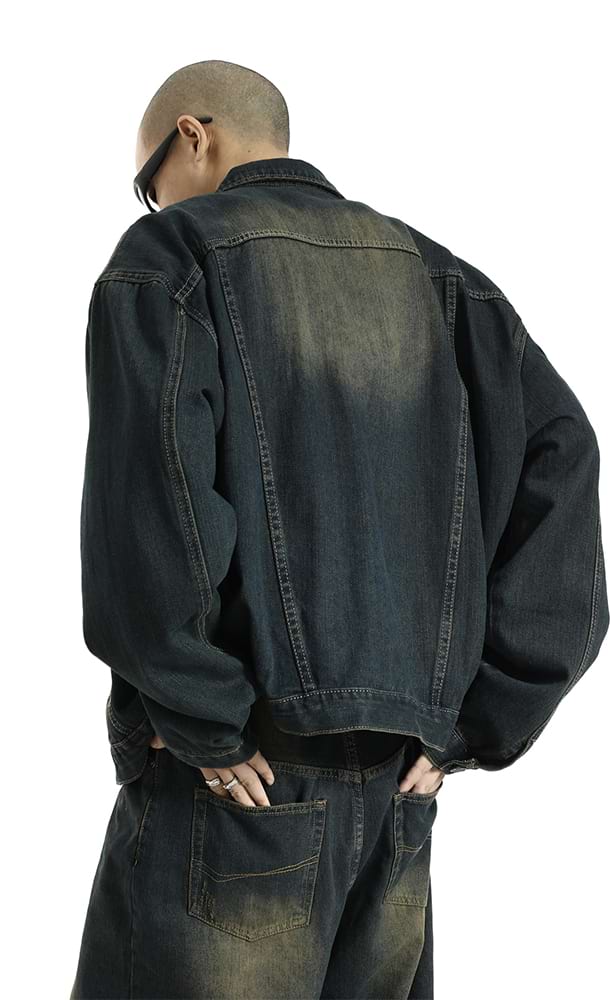 Classic Oversized Dark Wash Denim Jacket