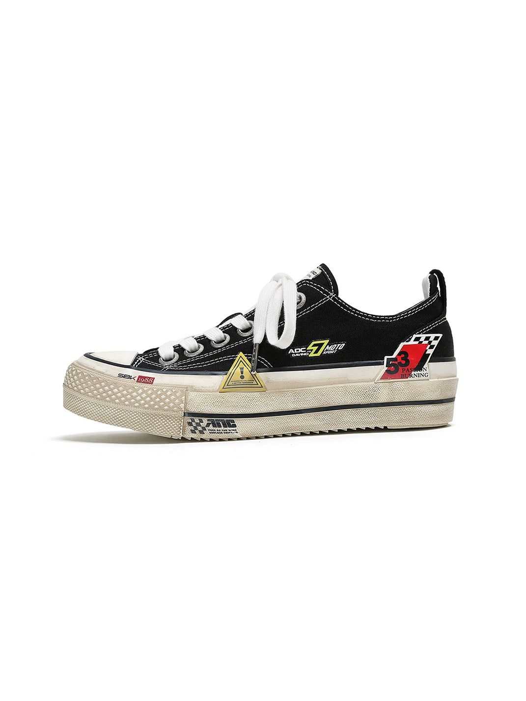 Racing-Patch Distressed Platform Sneakers - view 2