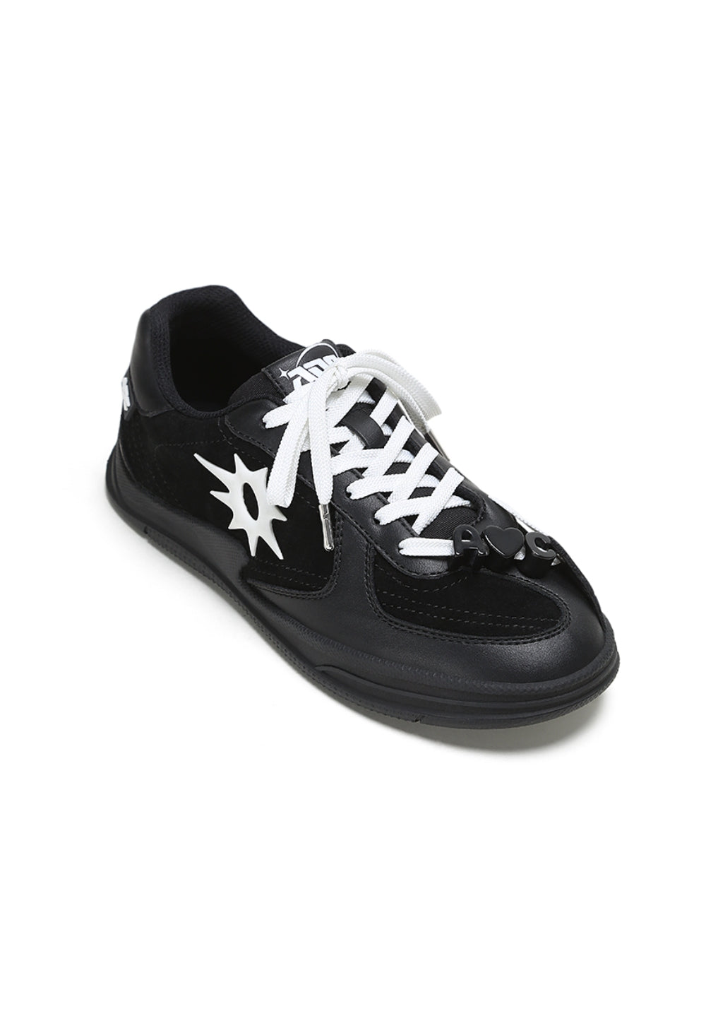 Solar-Applique Leather Court Sneakers - View 8