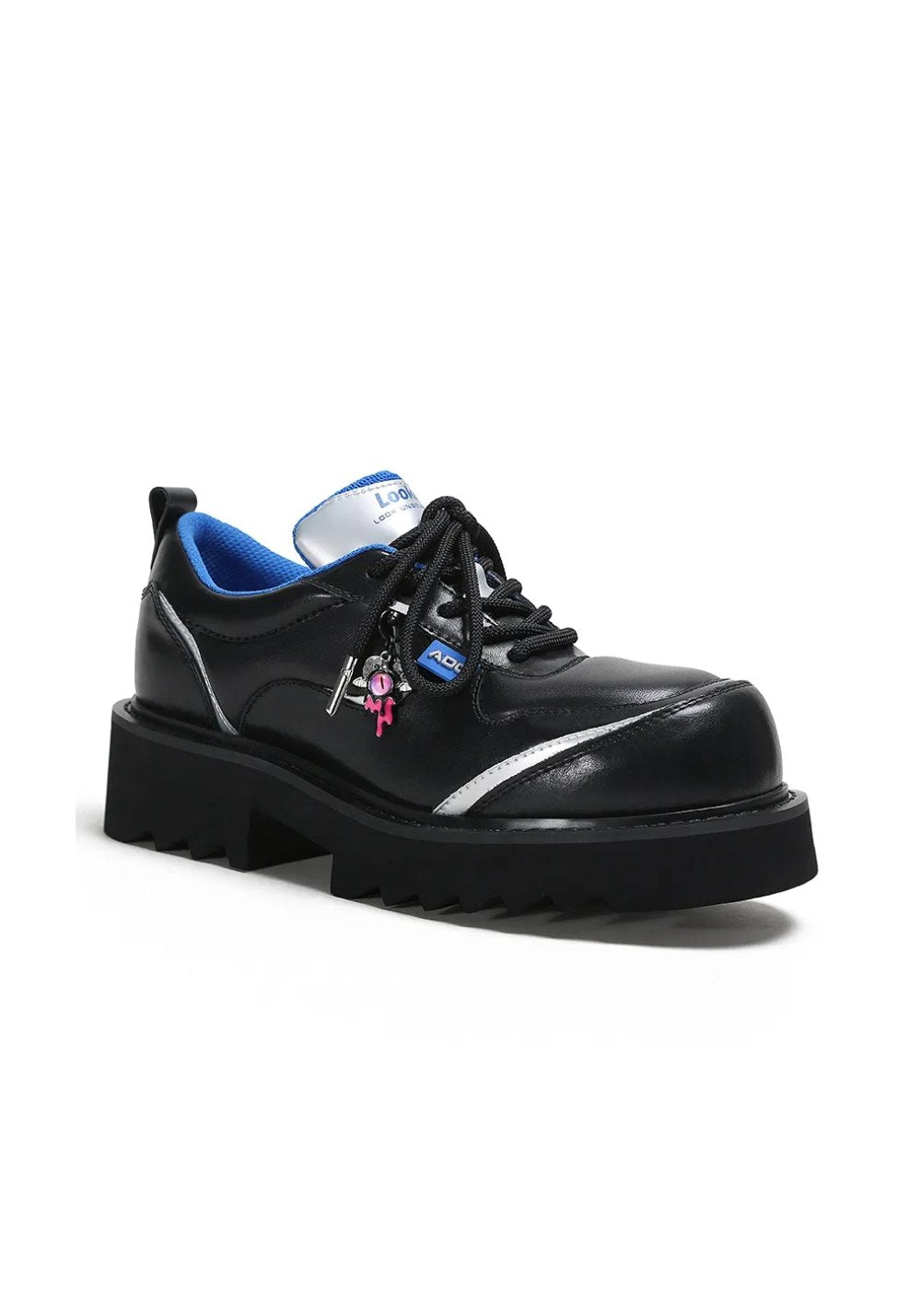 Metallic Stardust Lug-Sole Derby Shoes - View 8