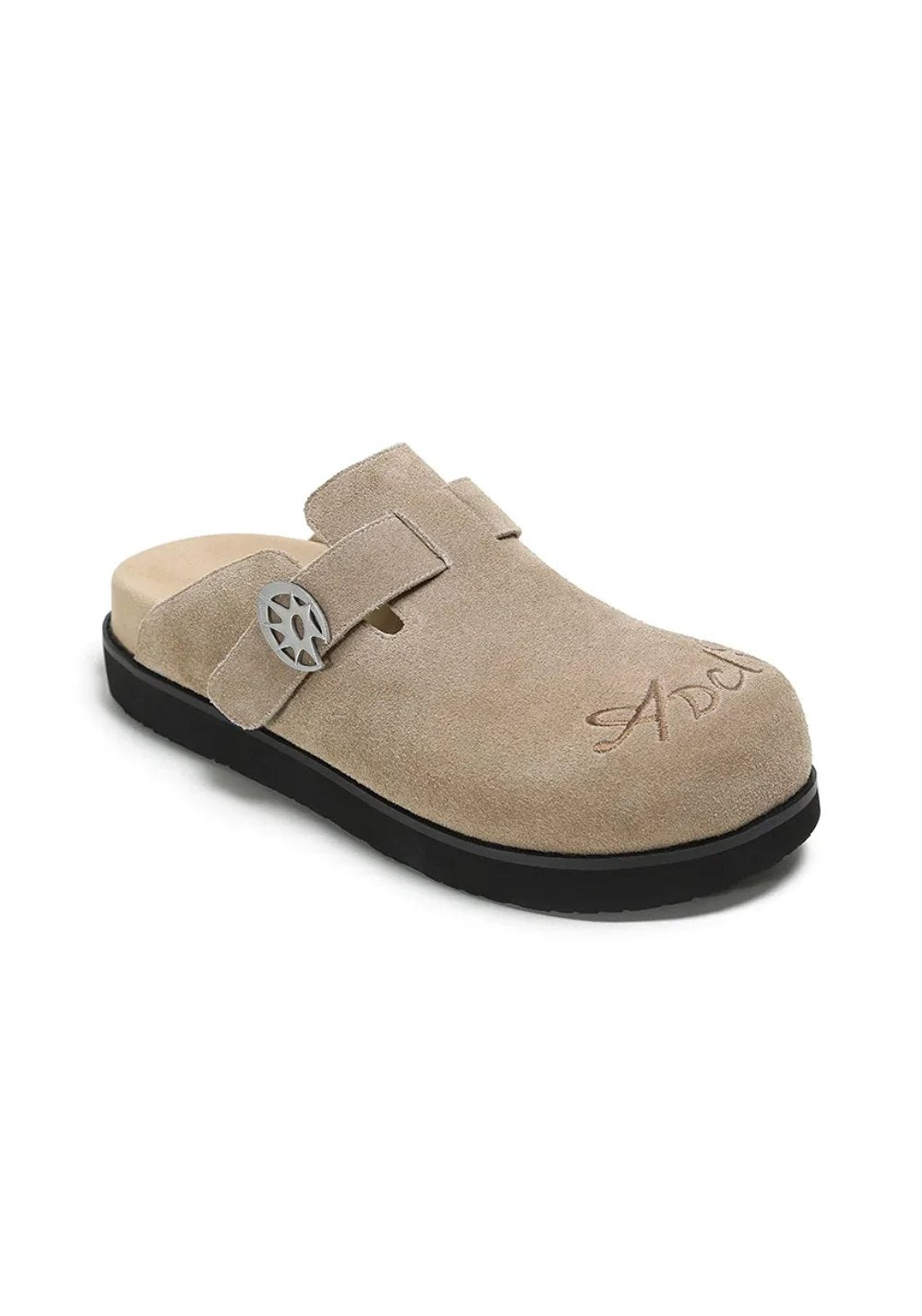 Solar-Buckle Suede Comfort Slides - View 6