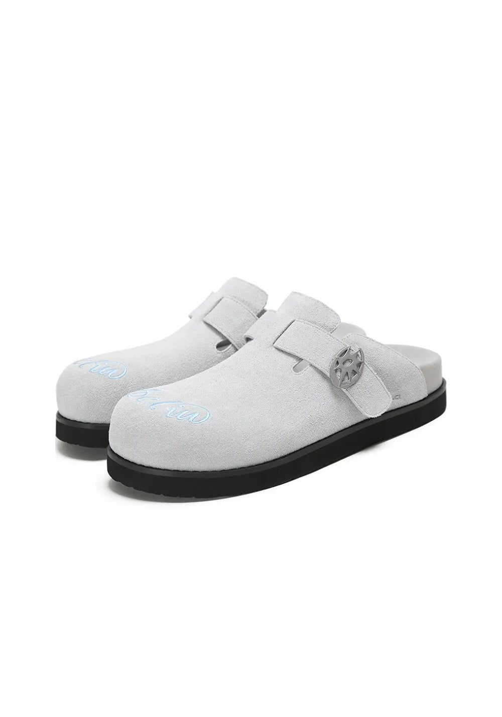 Solar-Buckle Suede Comfort Slides - View 7