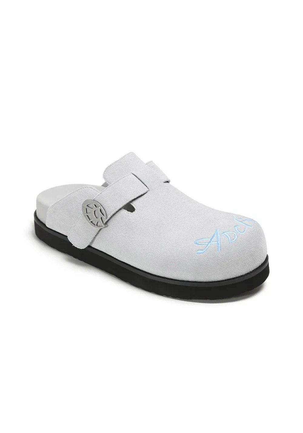 Solar-Buckle Suede Comfort Slides - View 9