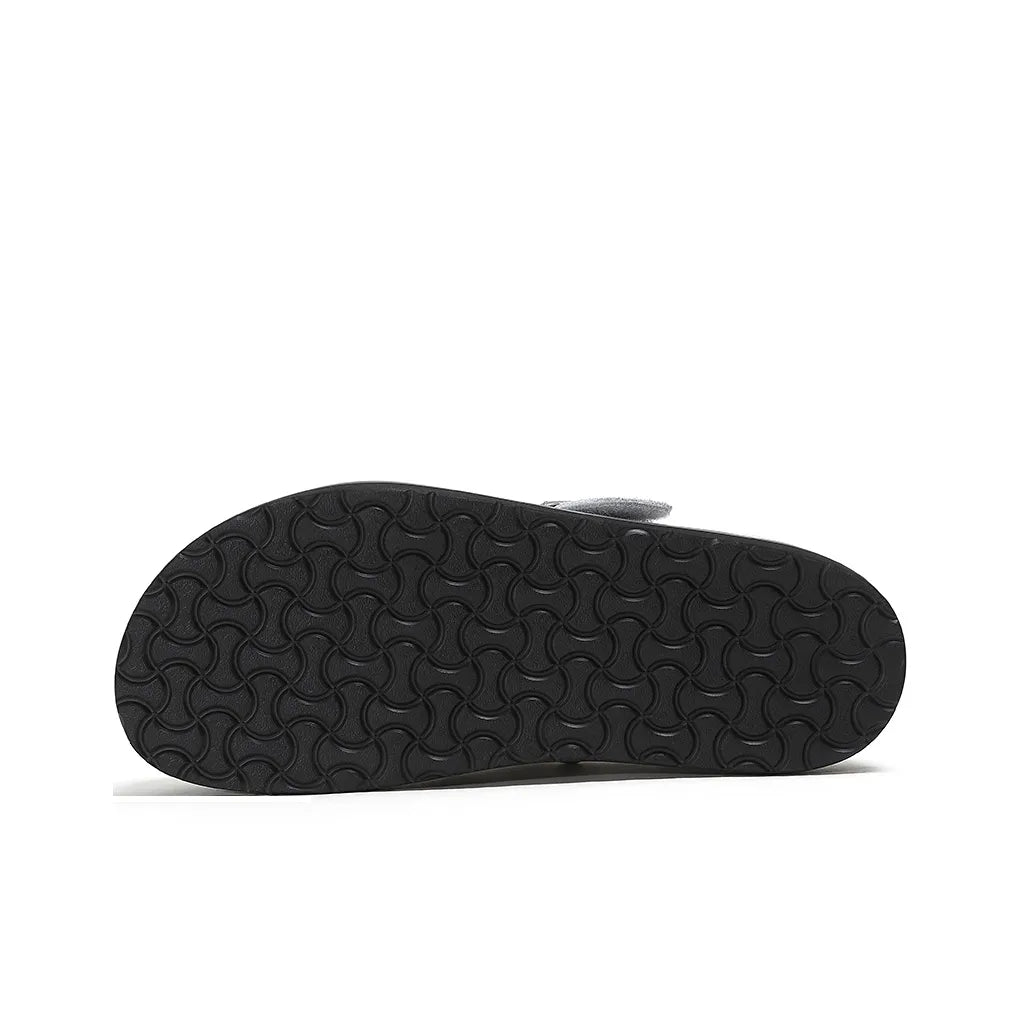 Solar-Buckle Suede Comfort Slides - View 11