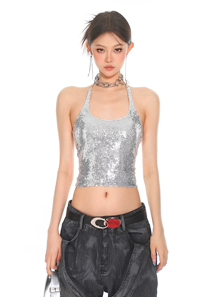 Sparkle Halter Crop Top