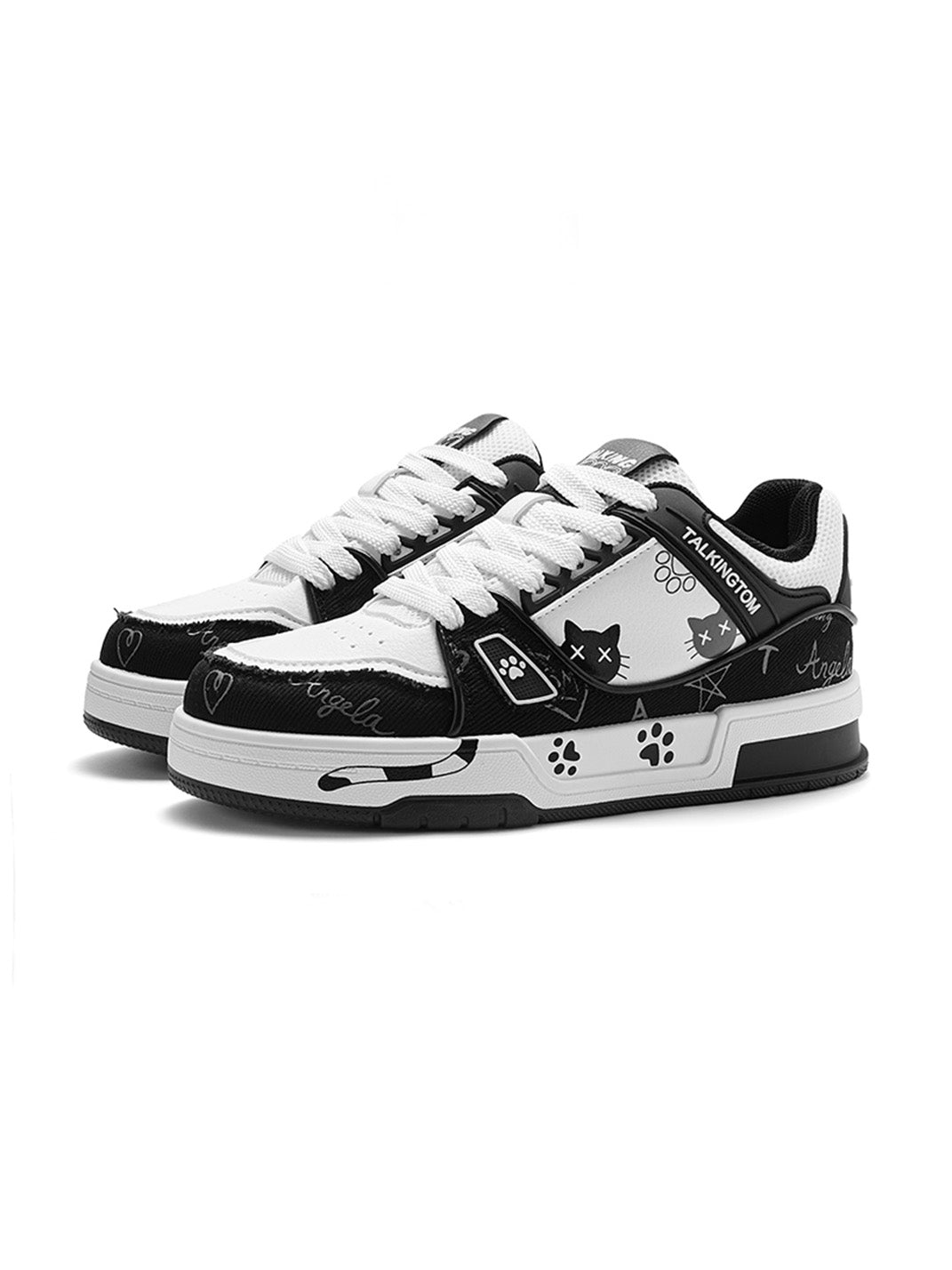 Anime Cat Graphic Low-Top Sneakers - View 4