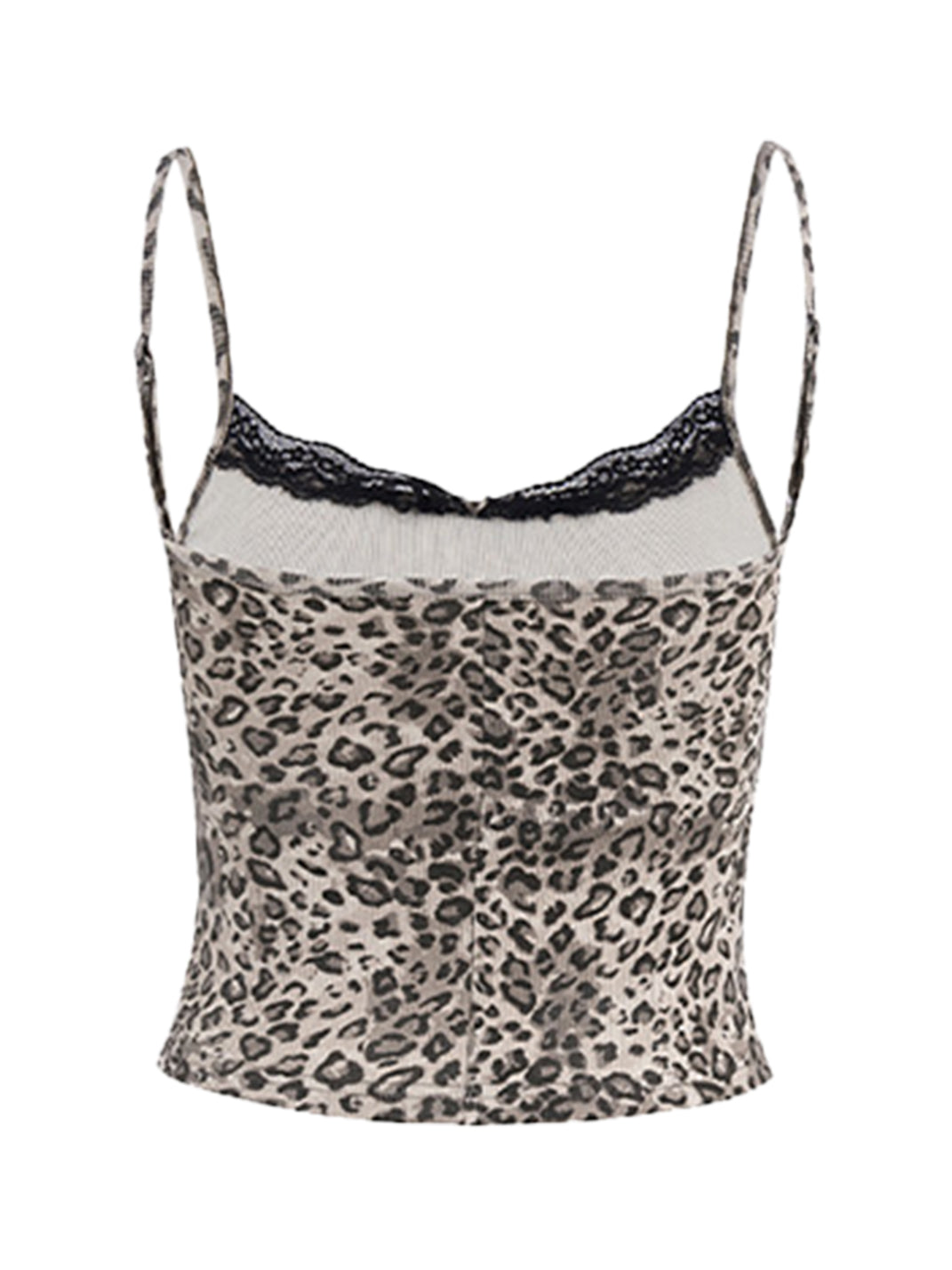 Leopard-Lace Cropped Cami Tank Top - View 13