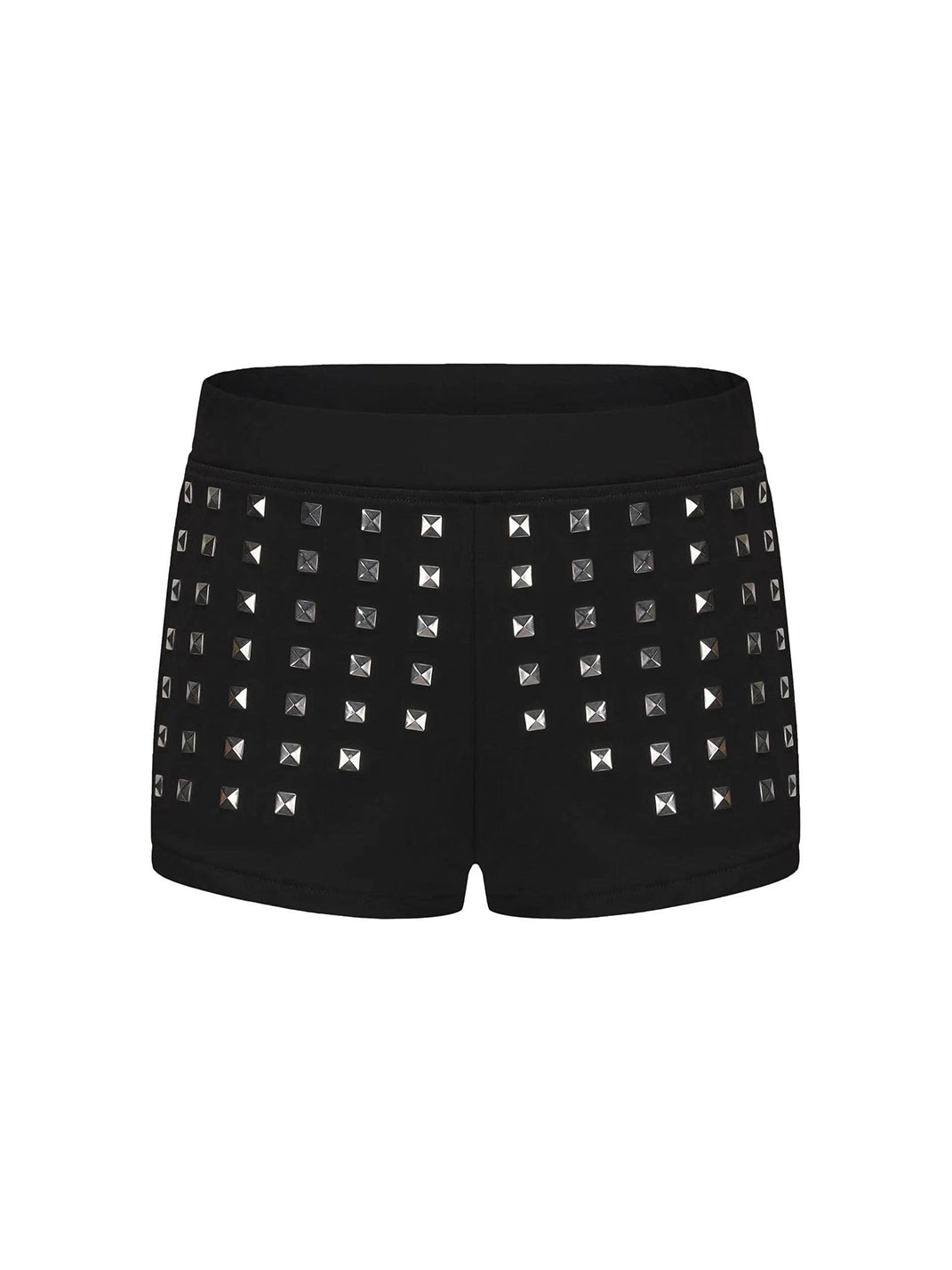 Cross-Studded Printed Micro Shorts